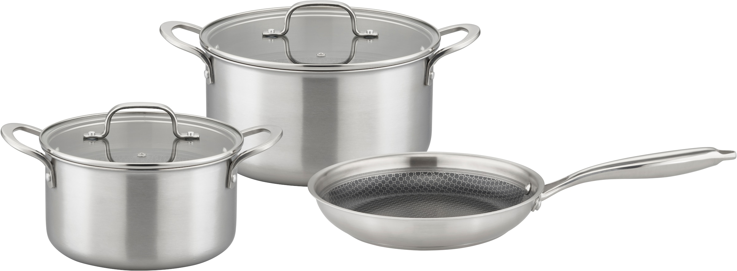 GSW Topf-Set "Inoxxa Black" Set, 5 Stk. tlg. Edelstahl  Glas günstig online kaufen