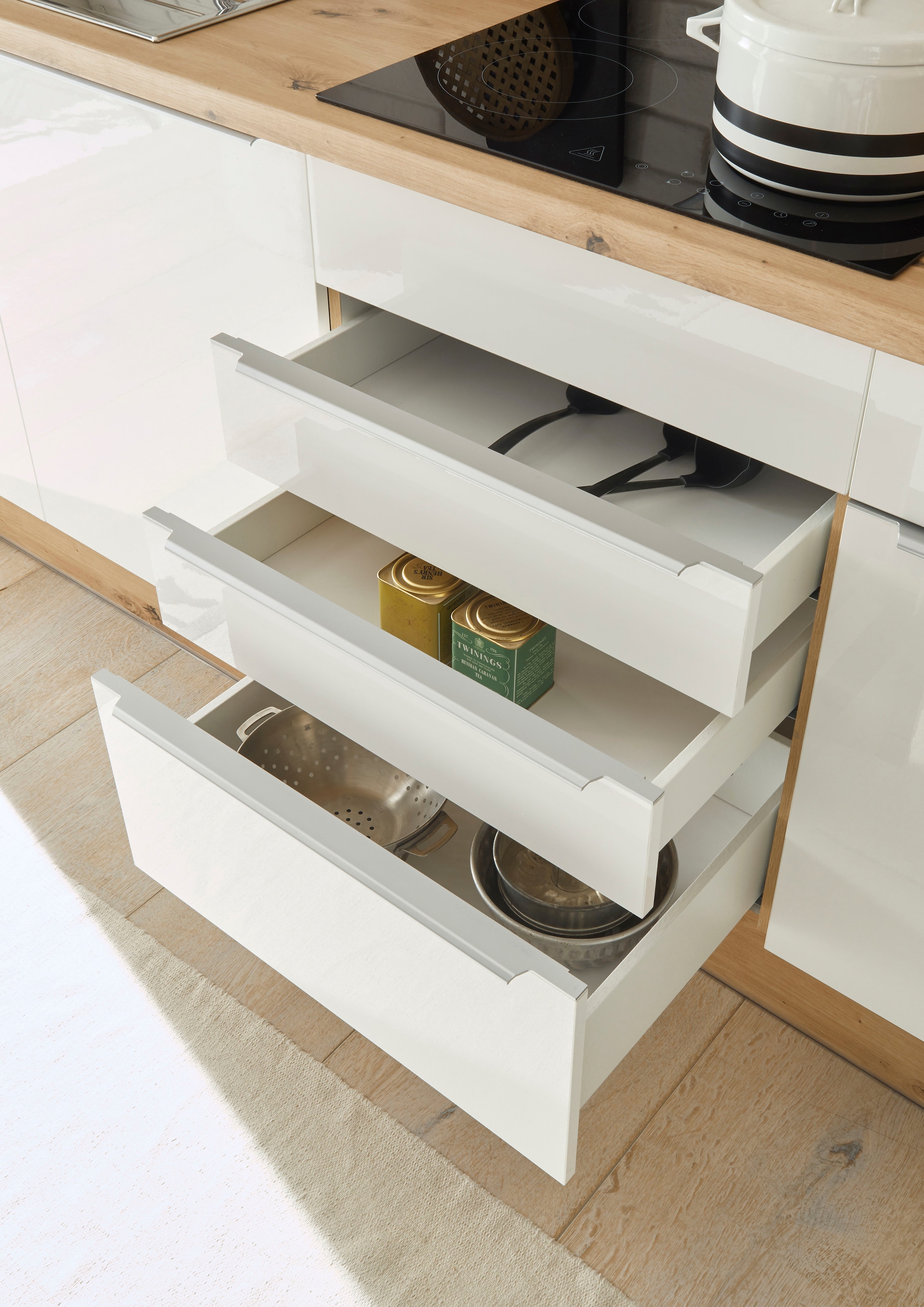 RESPEKTA Küchenzeile »Safado aus der Serie Marleen«, Breite 280 cm, hochwertige  Ausstattung wie Soft Close Funktion | BAUR