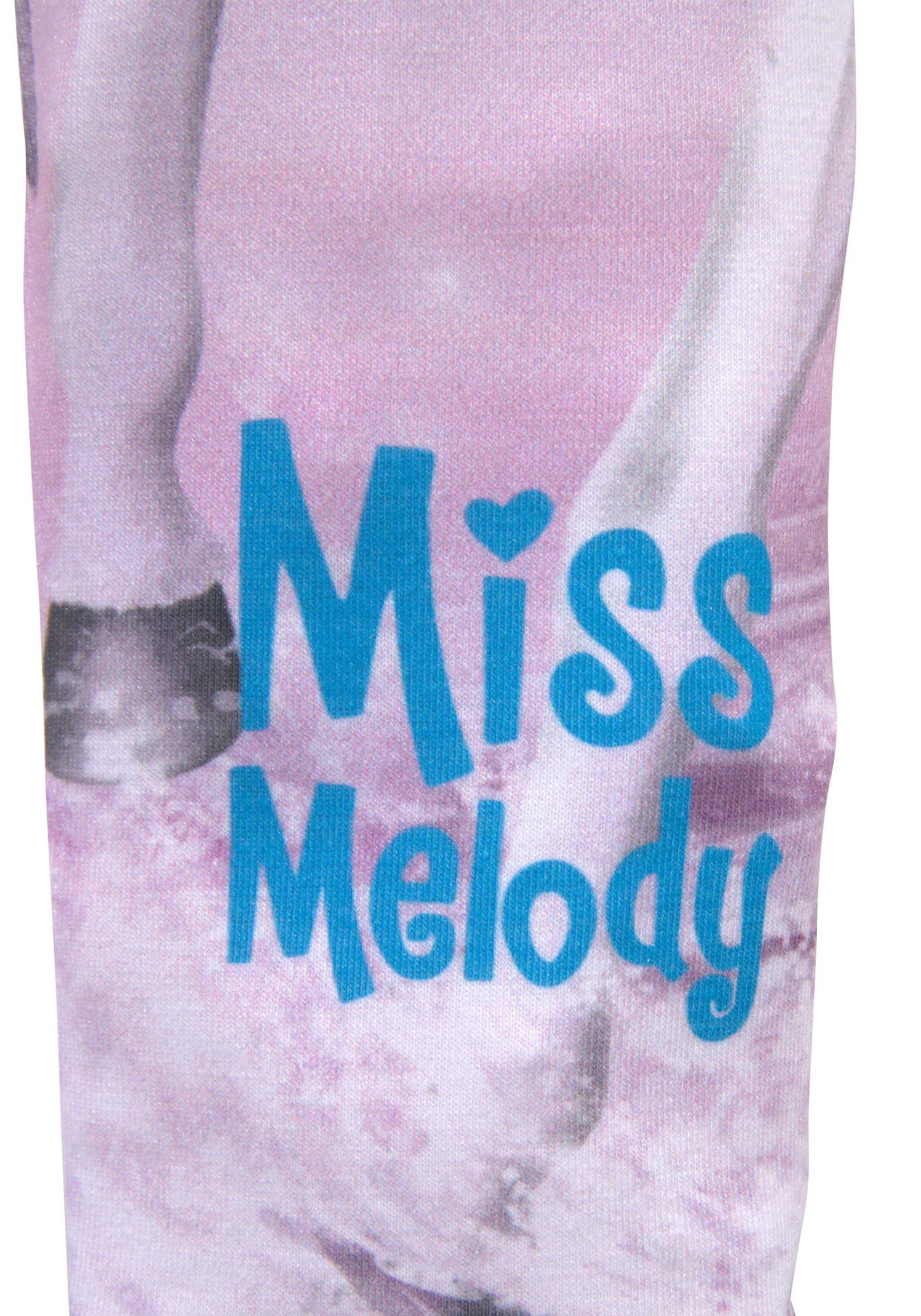 Leggings MISS MELODY, Mädchen, Gr. 104/110, N-Gr, rosa (rose), Jersey, Obermaterial: 95% Polyester, 5% Elasthan, bedruckt, schmal lang, Hosen Leggings, mit schönem Pferdemotiv 3