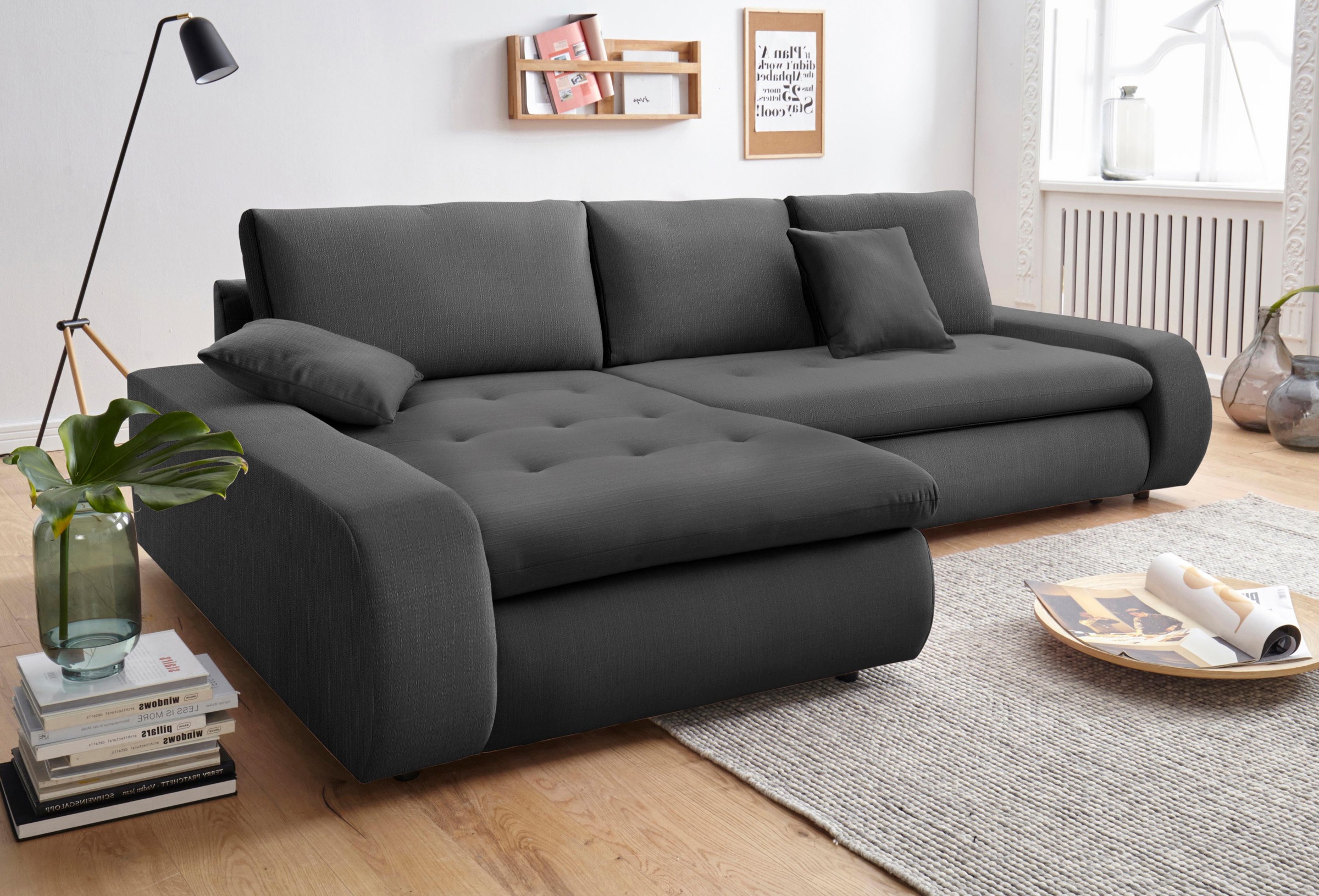 TRENDMANUFAKTUR Ecksofa »Indie II, tolle Detailverarbeitung, bequem und komfortabel im Sitz«, XL und XXL, wahlweise mit Bettfunktion, L-Form