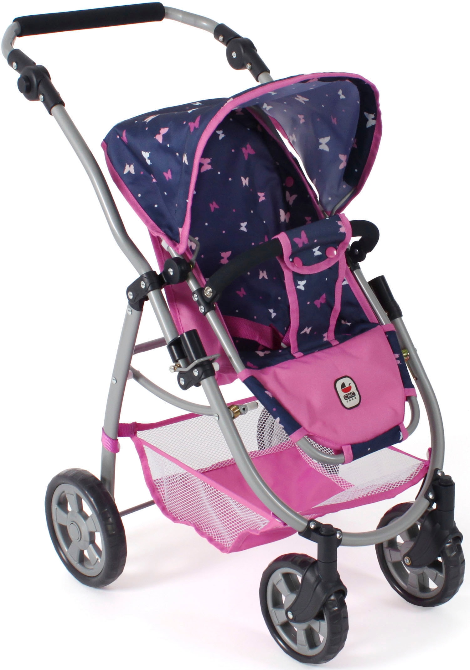 CHIC2000 Kombi-Puppenwagen »Emotion 2.0 Butterfly, rosa«, inkl. Babywanne, Sportwagenaufsatz und Autositz