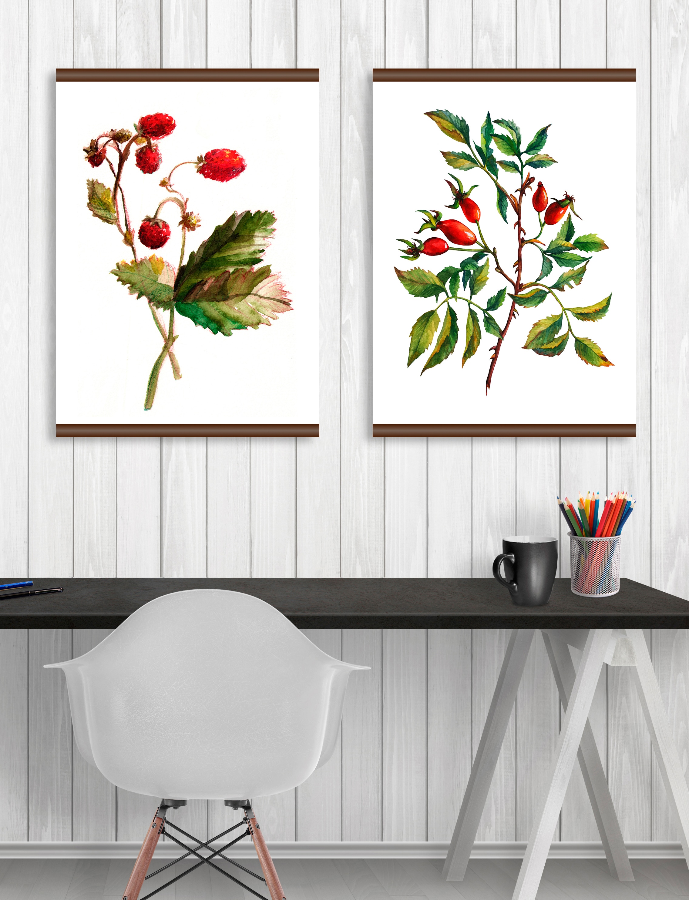 »Erdbeer Pflanze«, 50x70 kaufen queence Leinwandbild | BAUR cm