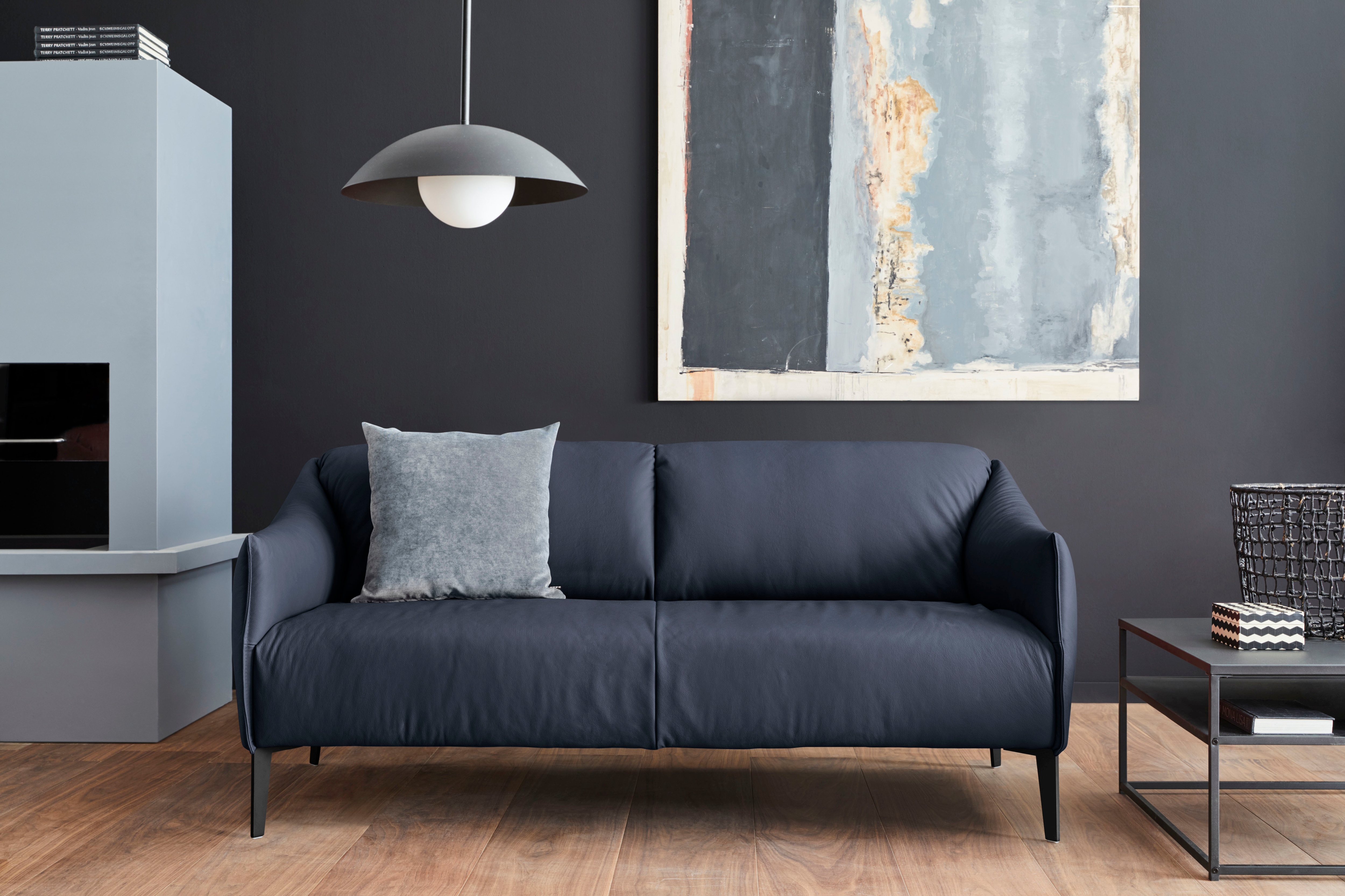 W.SCHILLIG 2,5-Sitzer "sally Design-Sofa, Loungesofa, bequem, schmale Armlehnen, Breite 194cm" mit Metall-Winkelfüßen in Schwarz pulverbeschichtet, Breite 194 cm