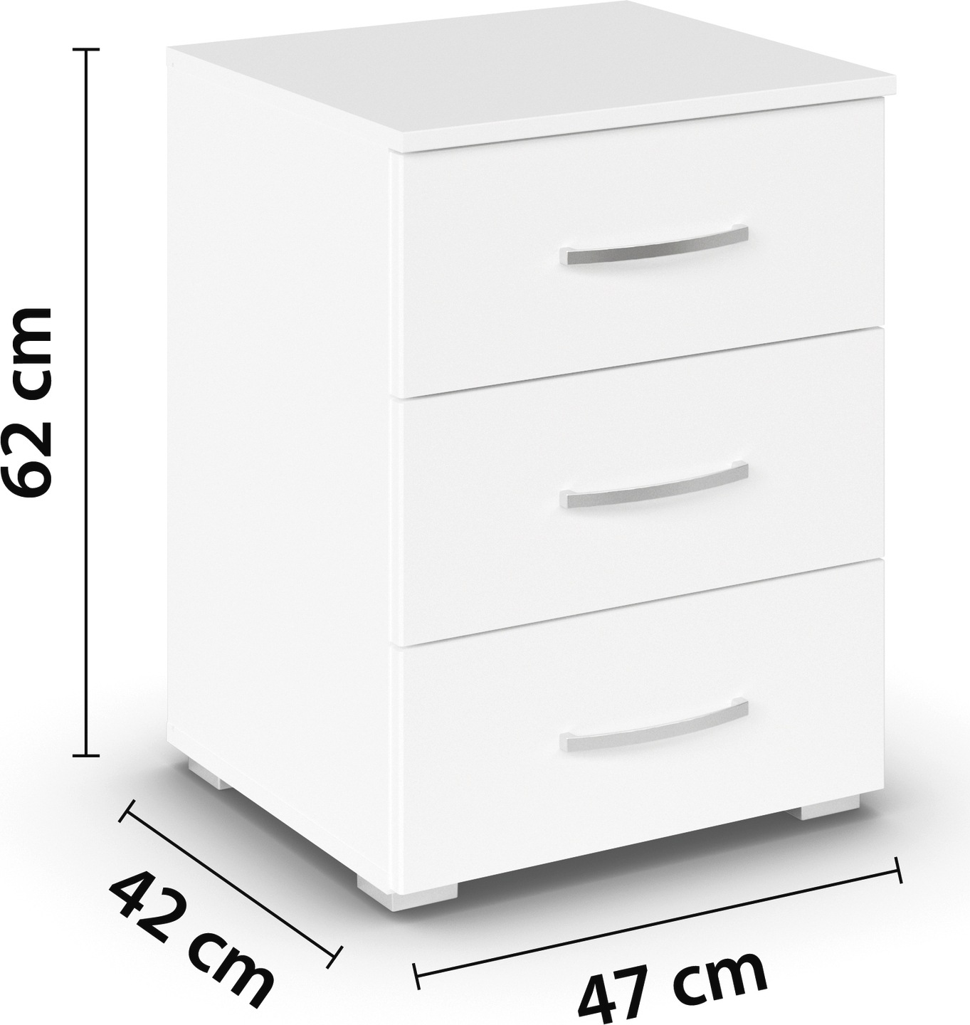 rauch Nachtkommode »Pure by Aditio«, im minimalistischem Design, 3 Schubladen mit Softclose-Funktion