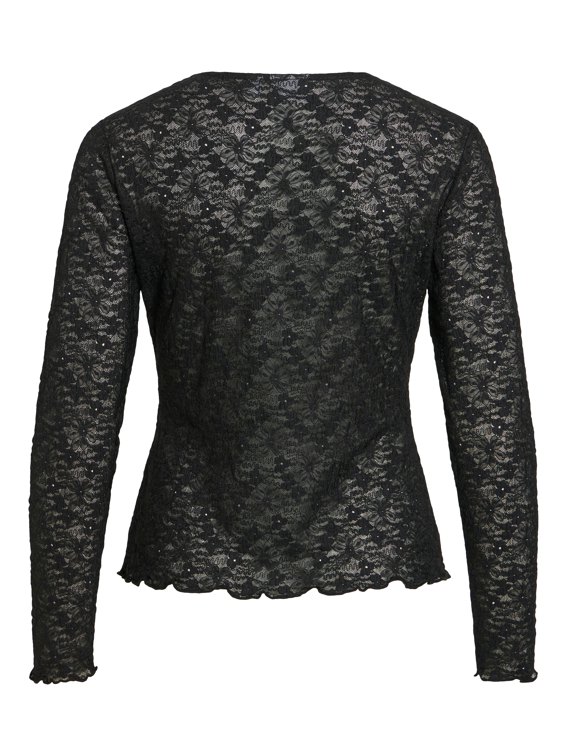 Vila Spitzenshirt »VIFAY O-NECK L/S TOP - NOOS« Materialmix, enger Schnitt