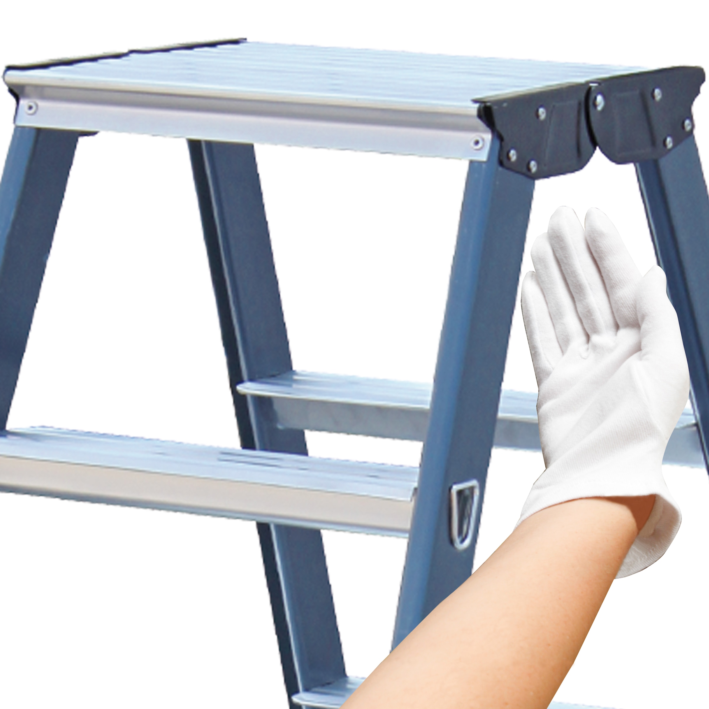 KRAUSE Doppelleiter »SePro D«, Alu eloxiert, 2x8 Stufen, Arbeitshöe ca. 327 cm