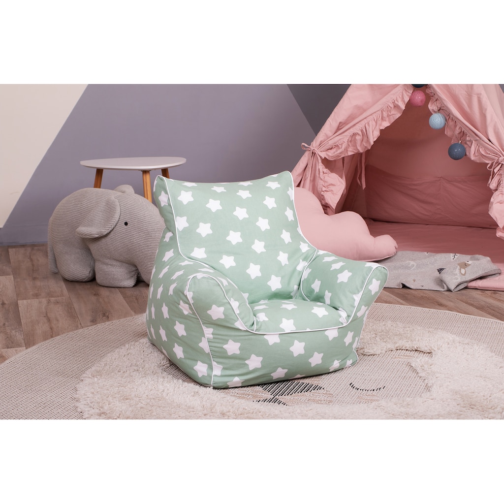 Knorrtoys® Sitzsack »Green White Stars«