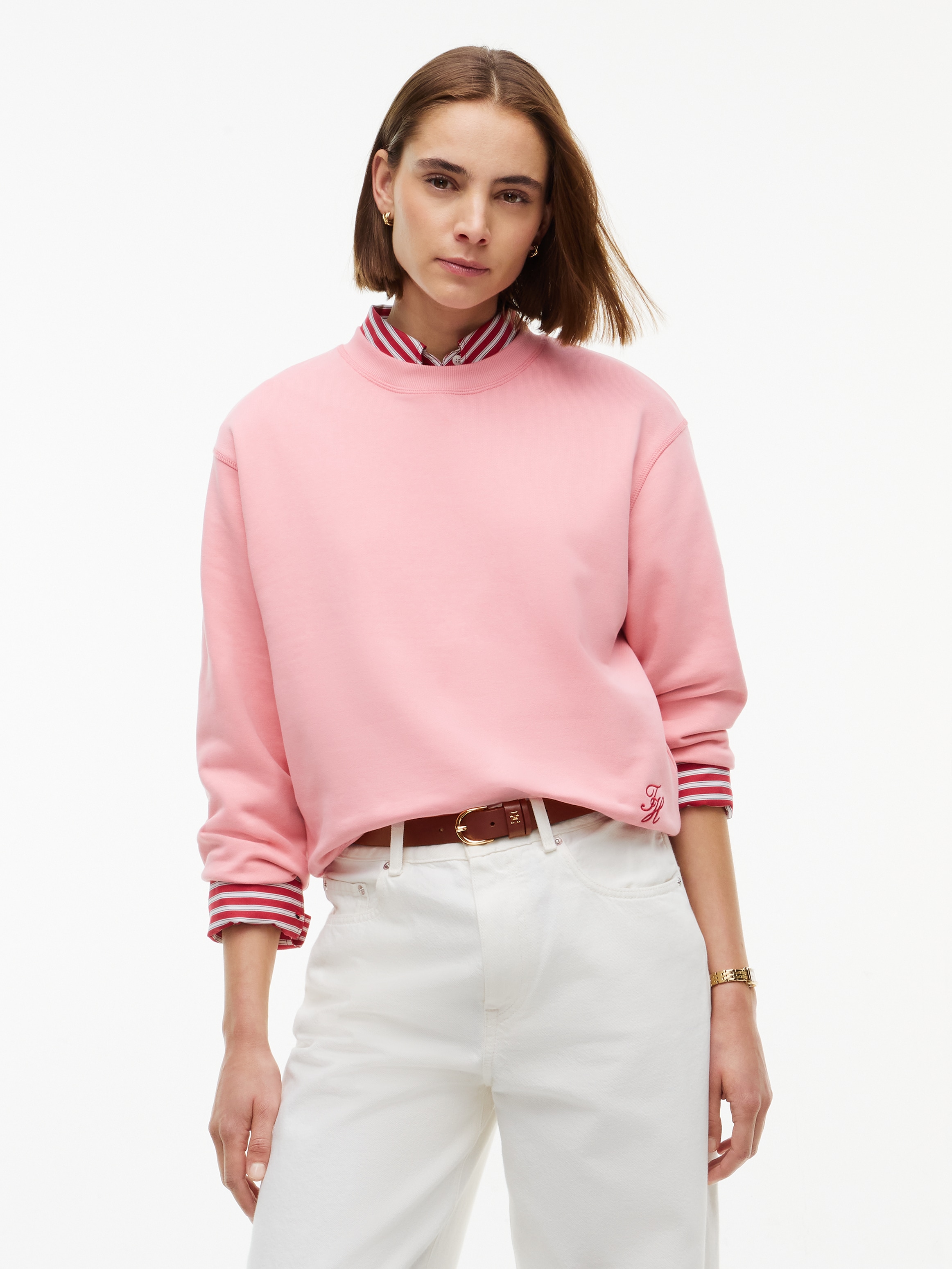 Tommy Hilfiger Sweatshirt "SCRIPT TERRY MDRN C-NK SWTSHIRT", Baumwolle