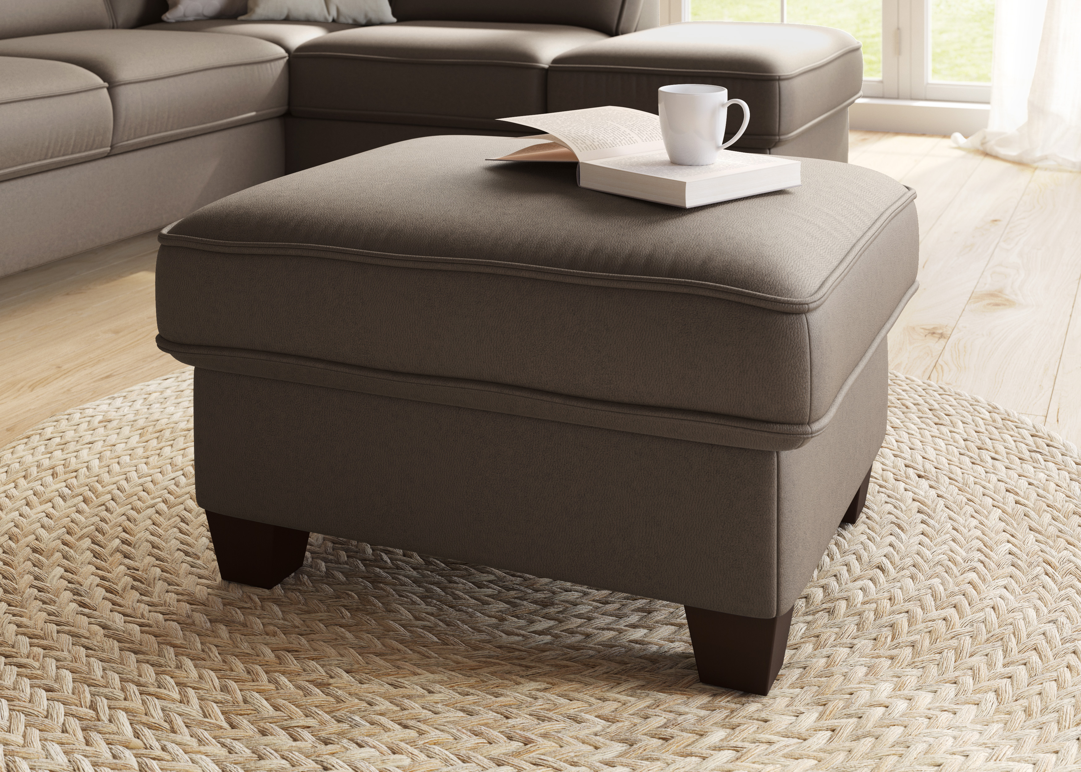 OTTO home Hocker "County" 1 Stk. tlg. mit Federkern und Stauraum, passend zur "County"-Serie