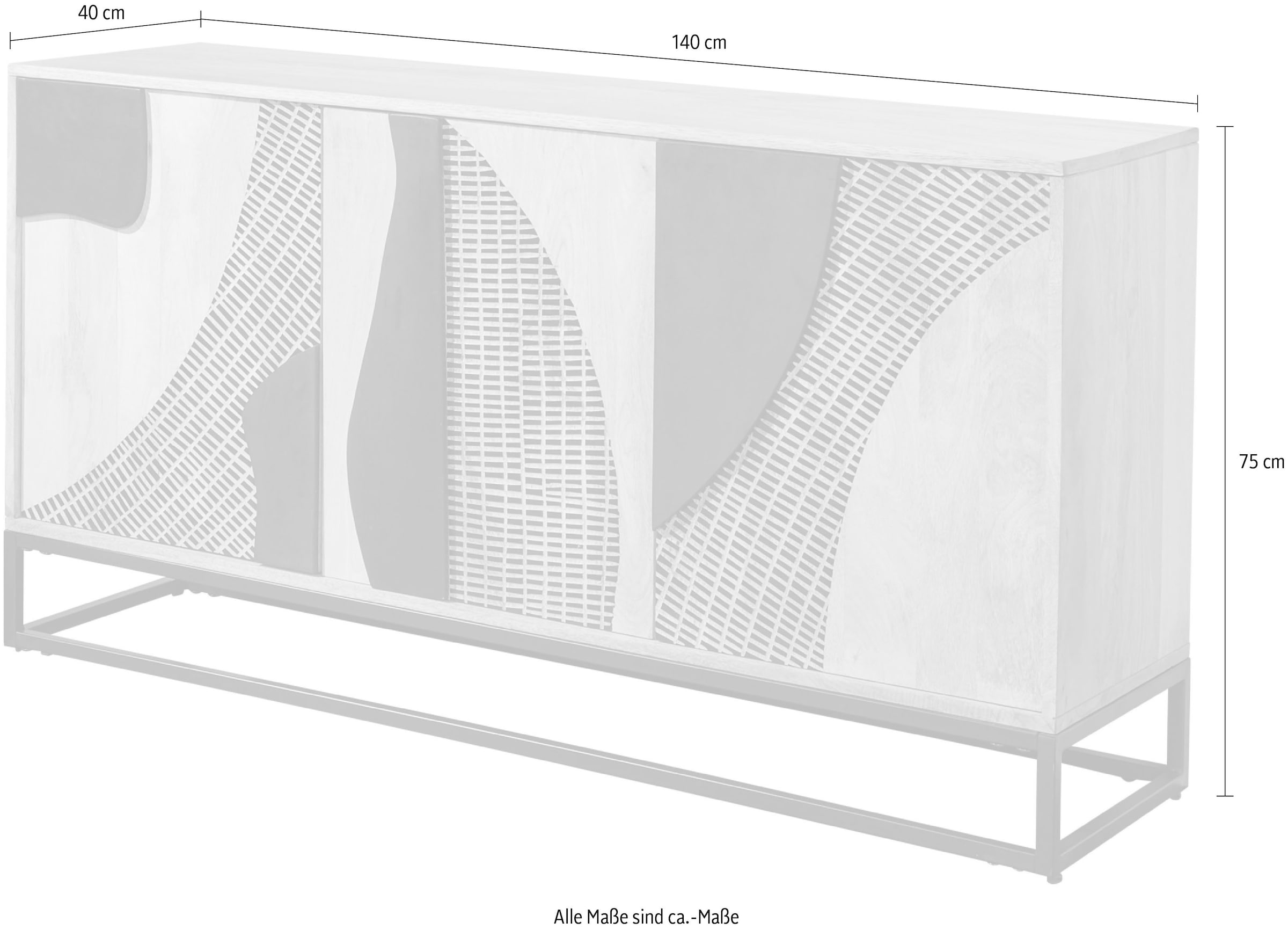 Gutmann Factory Sideboard, Kommode, Breite 140 cm