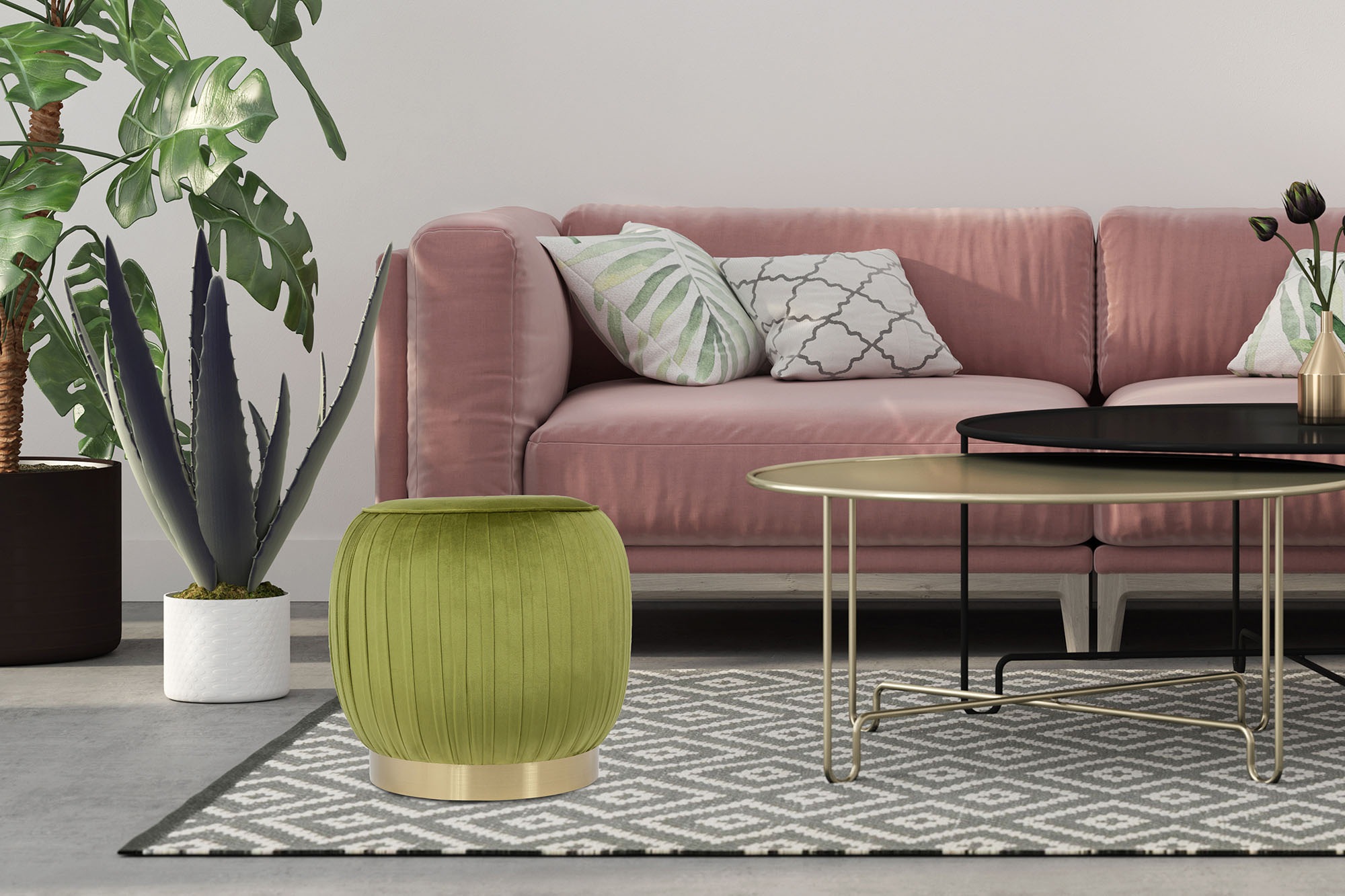Kayoom Polsterhocker "Hocker Lyla 125, Edler Touch durch goldenen Sockel, S günstig online kaufen