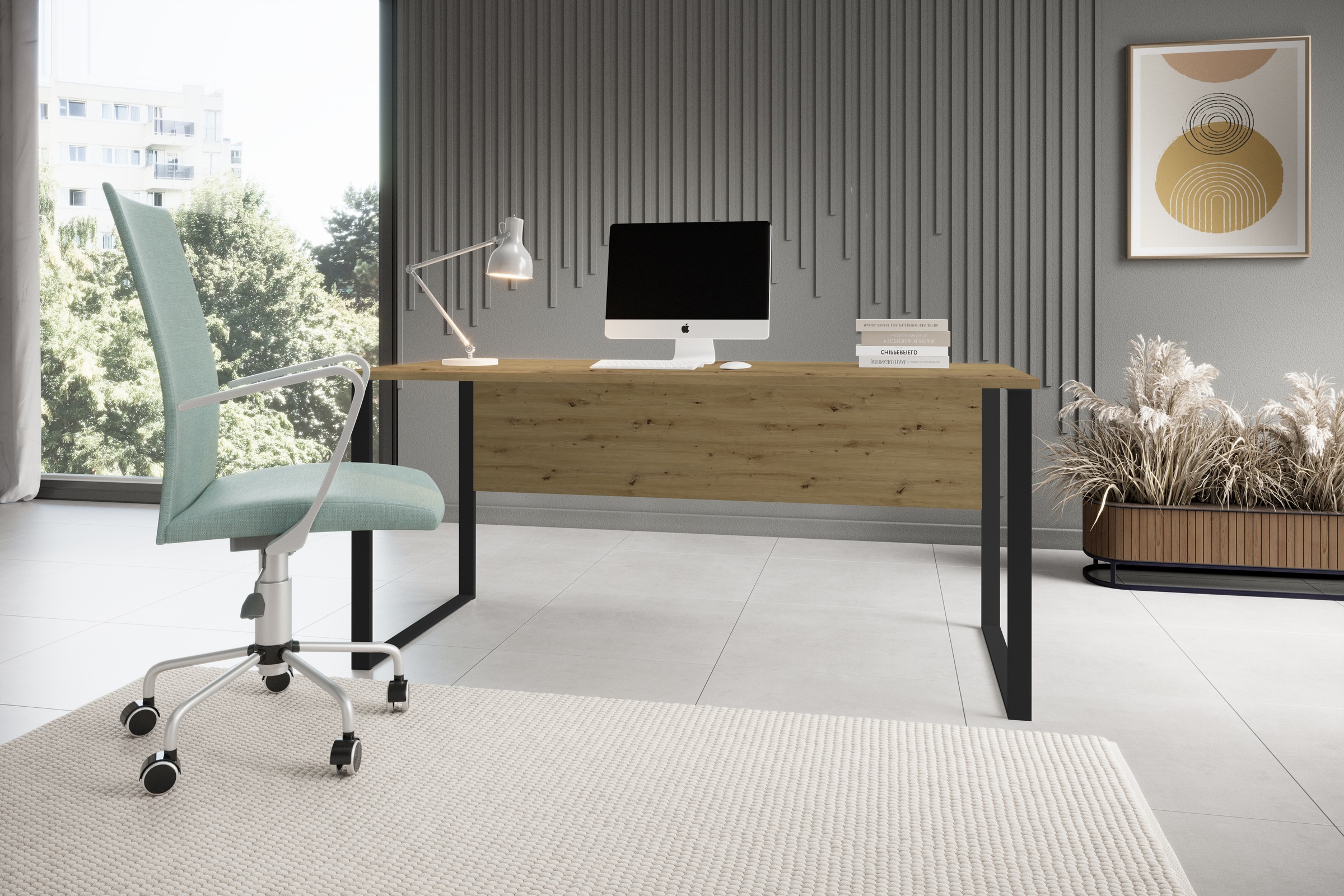 BEGA OFFICE Schreibtisch »Amanda«, (1 St.), Kabeldurchlass, Metallkufen, Breite 170 cm