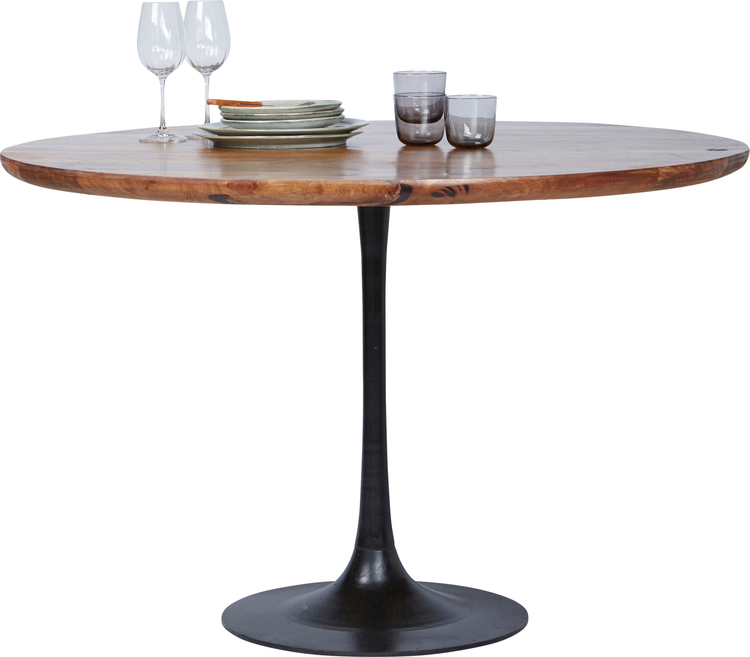 SIT Esstisch "T-MODERN TABLE ROUND" aus Mangoholz, Knopfdetail, Moderne Ele günstig online kaufen