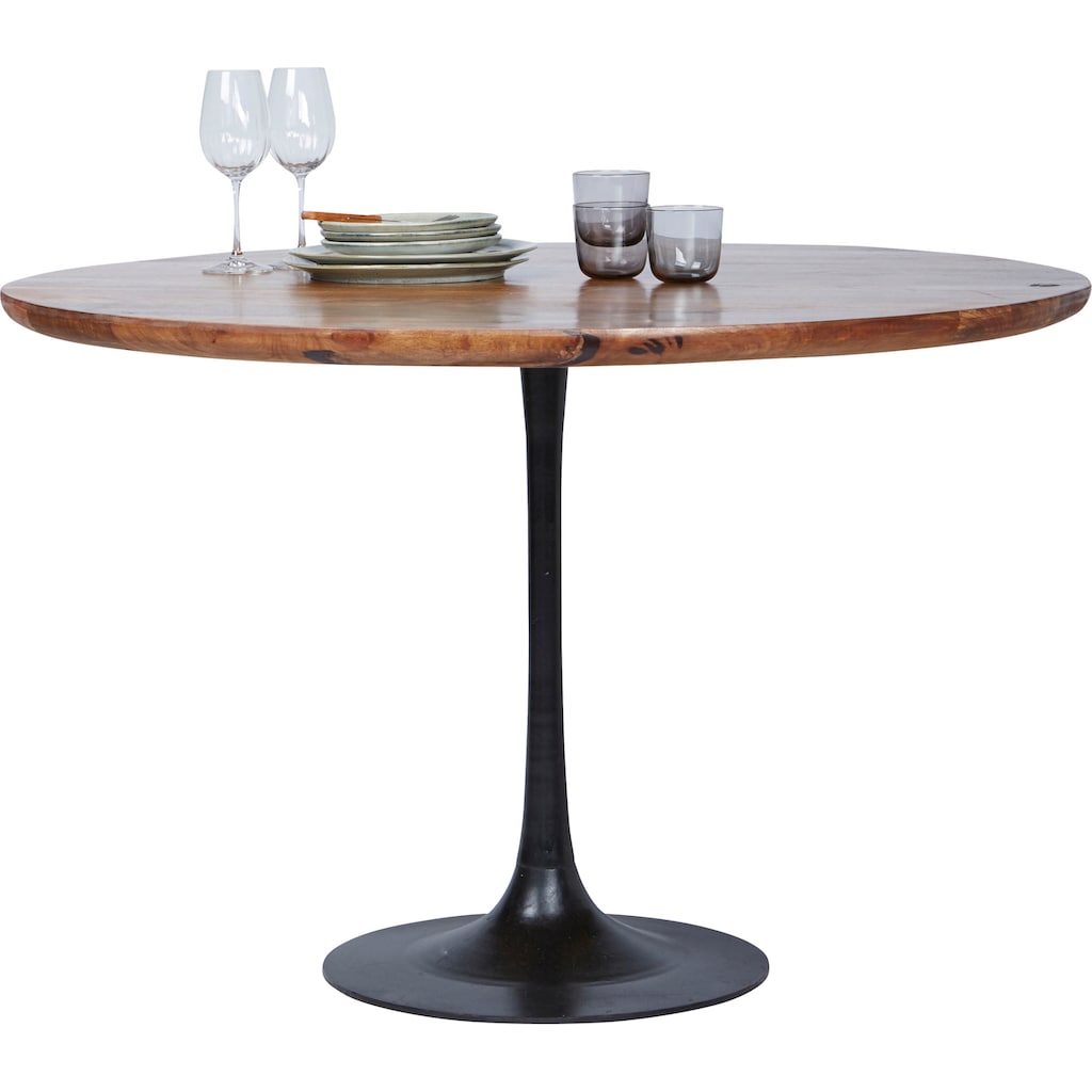 TOM TAILOR HOME Esstisch »T-MODERN TABLE ROUND«, aus Mangoholz, Knopfdetail, Moderne Eleganz durch abgerundete Kante