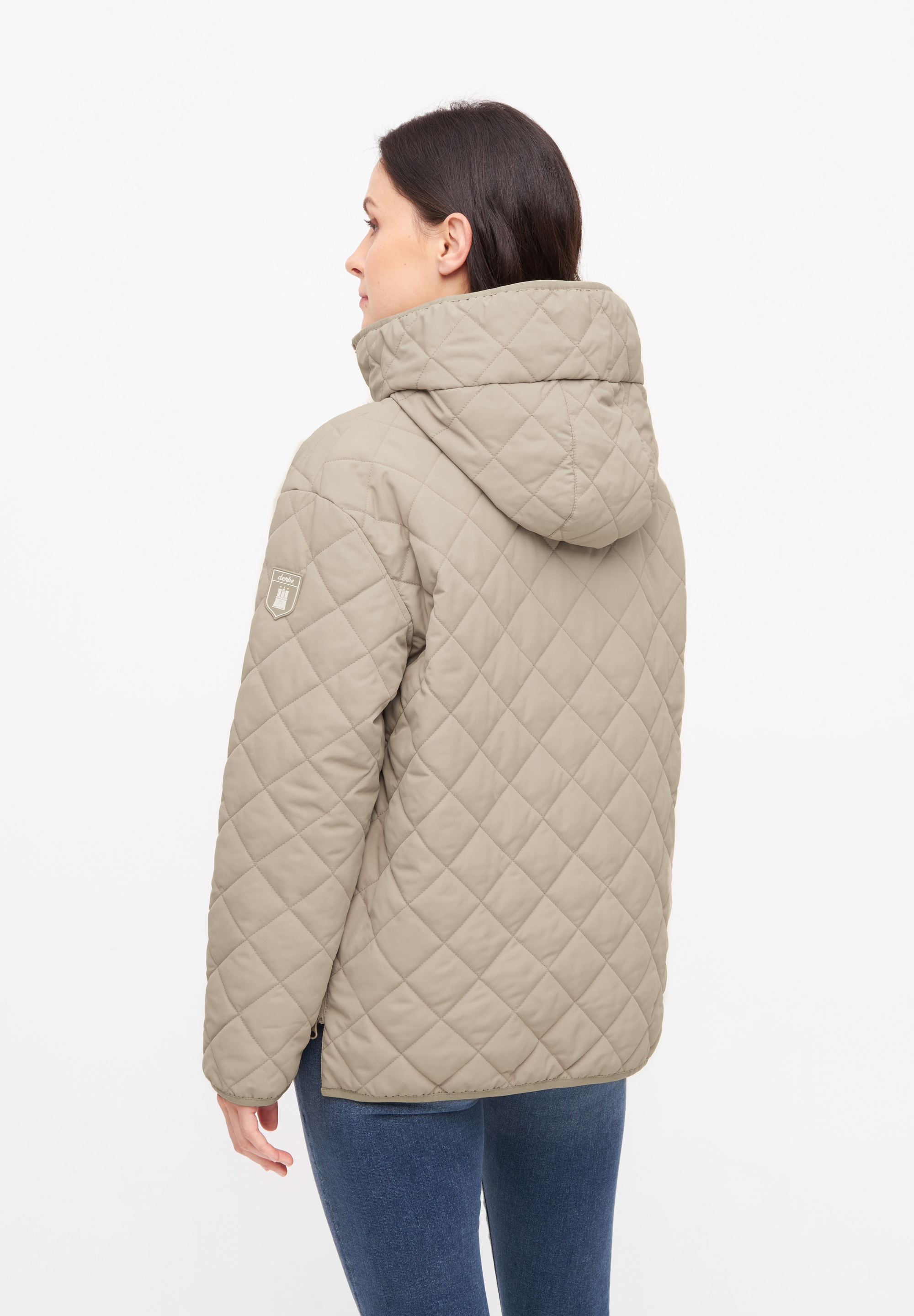 Derbe Steppjacke »Quiltby Short«, mit Kapuze, Wasserabweisend, Kapuze, 2-Wege Reisßverschluss