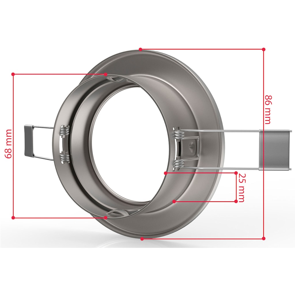 B.K.Licht LED Einbauleuchte, 5er Set, 5 x LED-Modul 4,8 Watt, 400lm, 3.000K, Metallrahmen, nicht dimmbar, Strahler schwenkbar