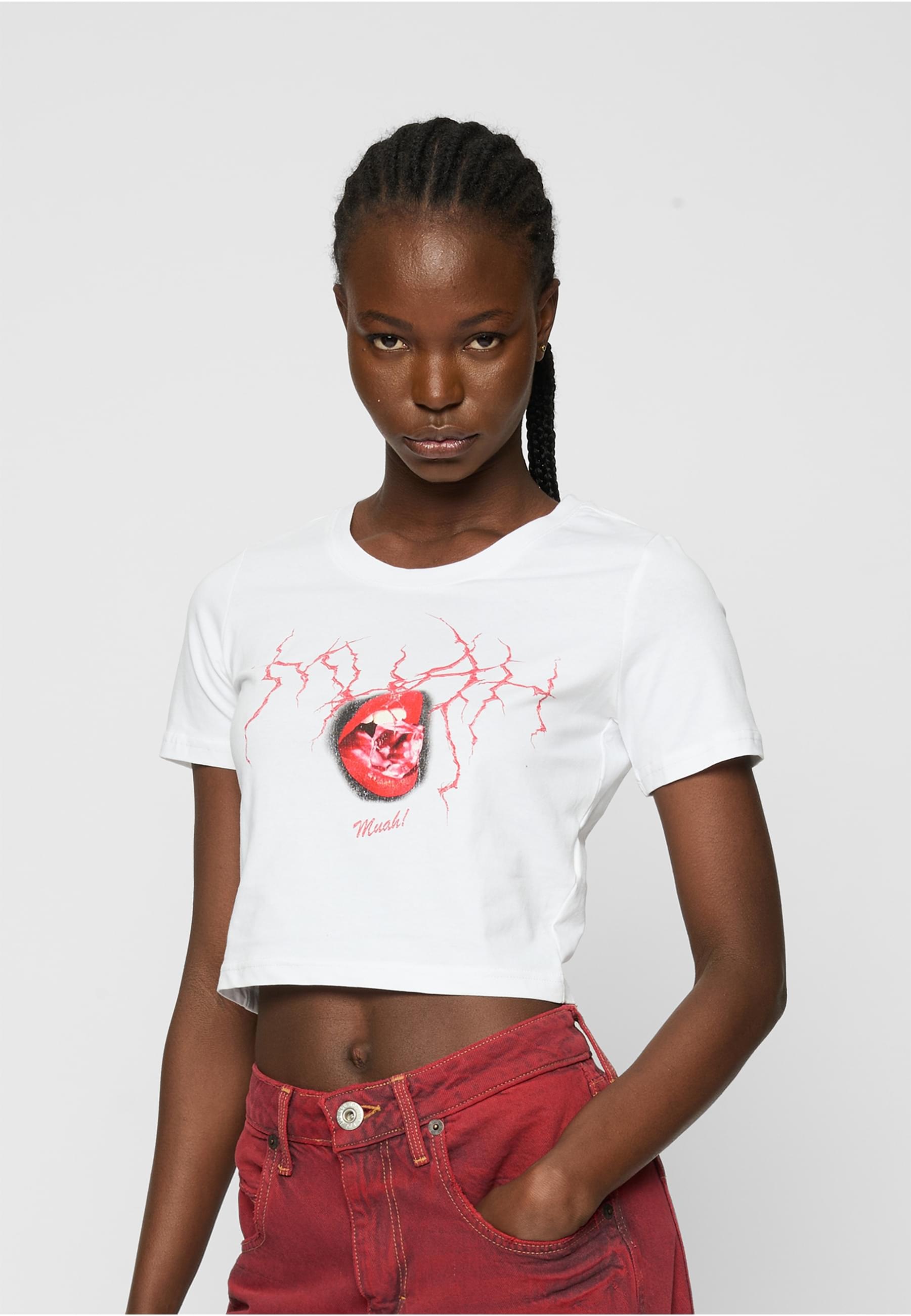 Miss Tee T-Shirt »Miss Tee Damen Muah Cropped Tee«, (1 tlg.)