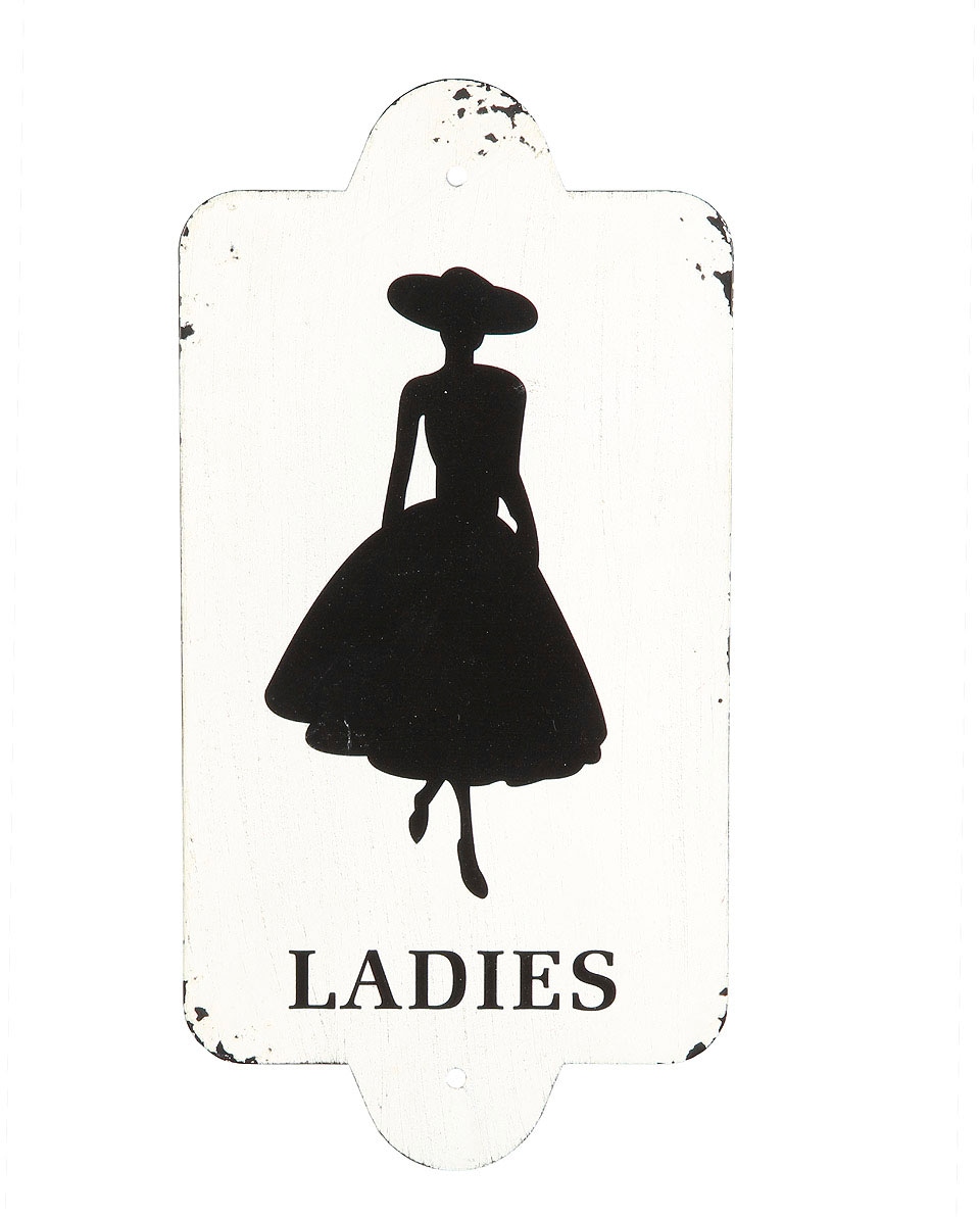 Ambiente Haus Metallbild "Ladies 28x14cm" 1 Stk. tlg. für WC-Tür