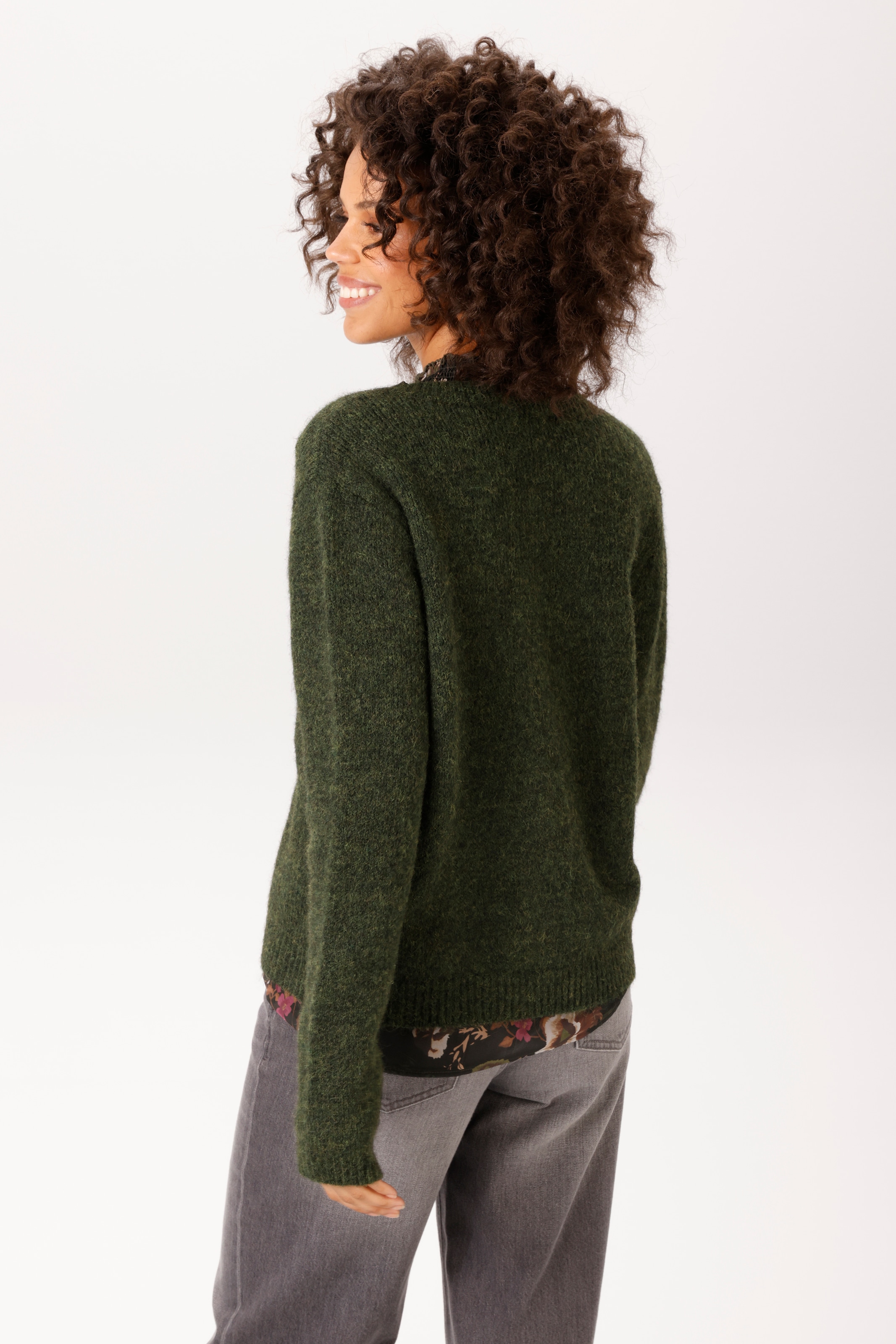 Aniston CASUAL Strickjacke aus bunt meliertem, flauschig weichem Garn - NEUE KOLLEKTION