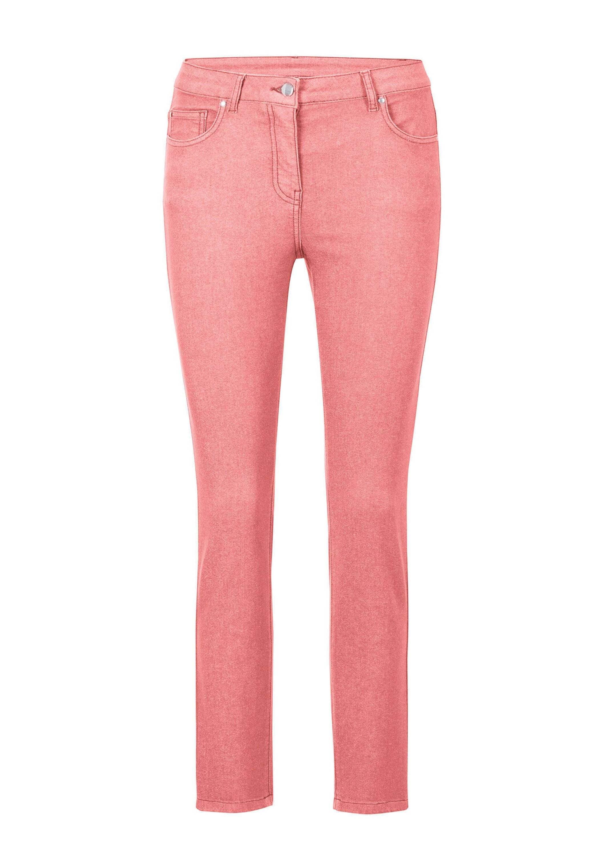 GOLDNER Damen 7/8-Hose "Schmale Stretchhose BELLA", rosa, Gr. 46, Obermaterial: 65% Baumwolle CO. 31% Polyester PES. 4% Elasthan EL., Hosen