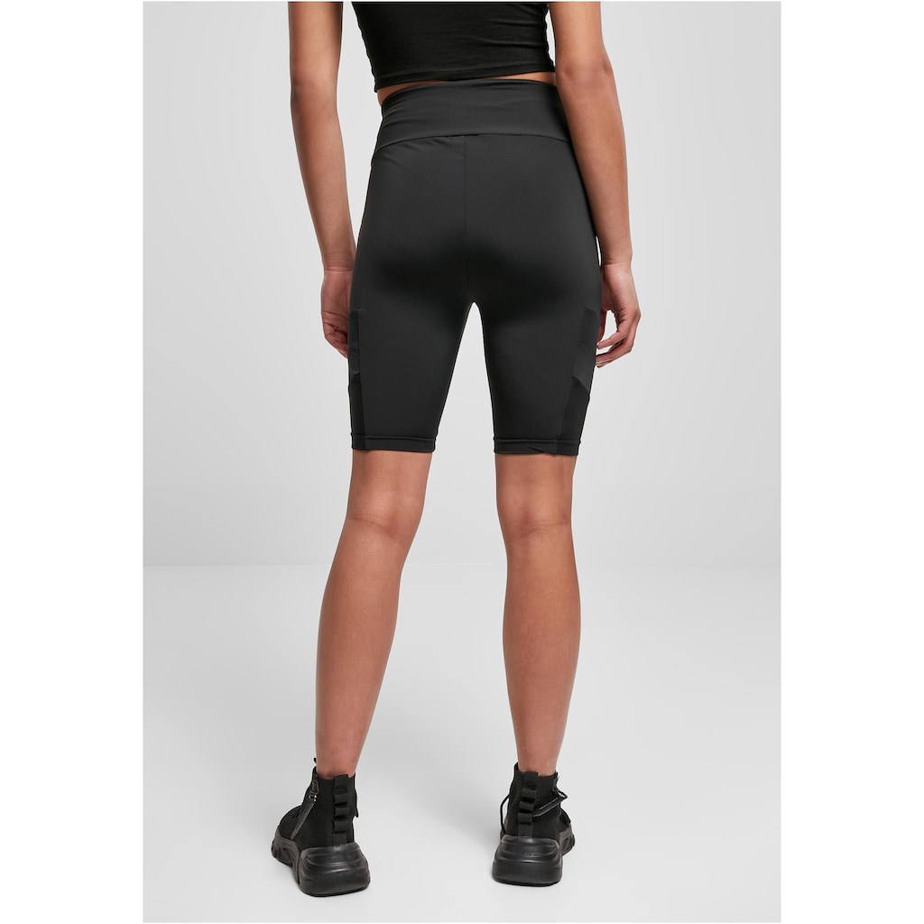 URBAN CLASSICS Stoffhose »Urban Classics Damen Ladies High Waist Tech Mesh Cycle Shorts«, (1 tlg.)