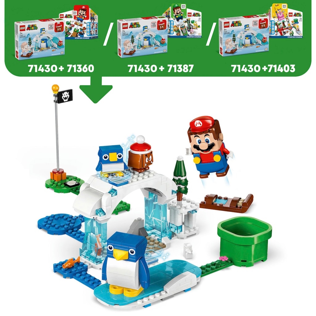 LEGO® Konstruktionsspielsteine »Schneeabenteuer mit Familie Pinguin (71430), LEGO Super Mario«, (228 St.)