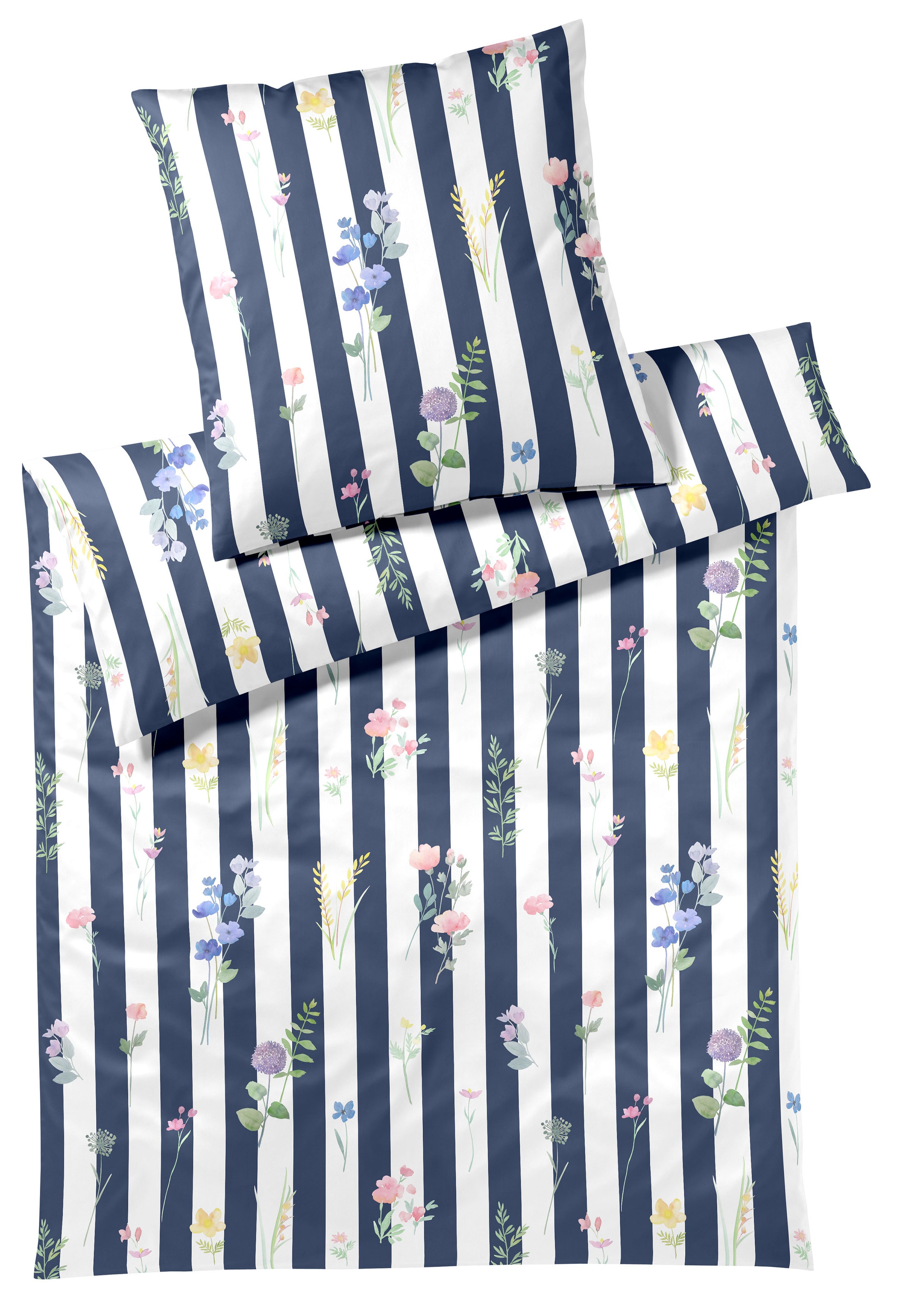Elegante Bettwäsche »Flowerstripe« 2 angenehmes Hautgefühl