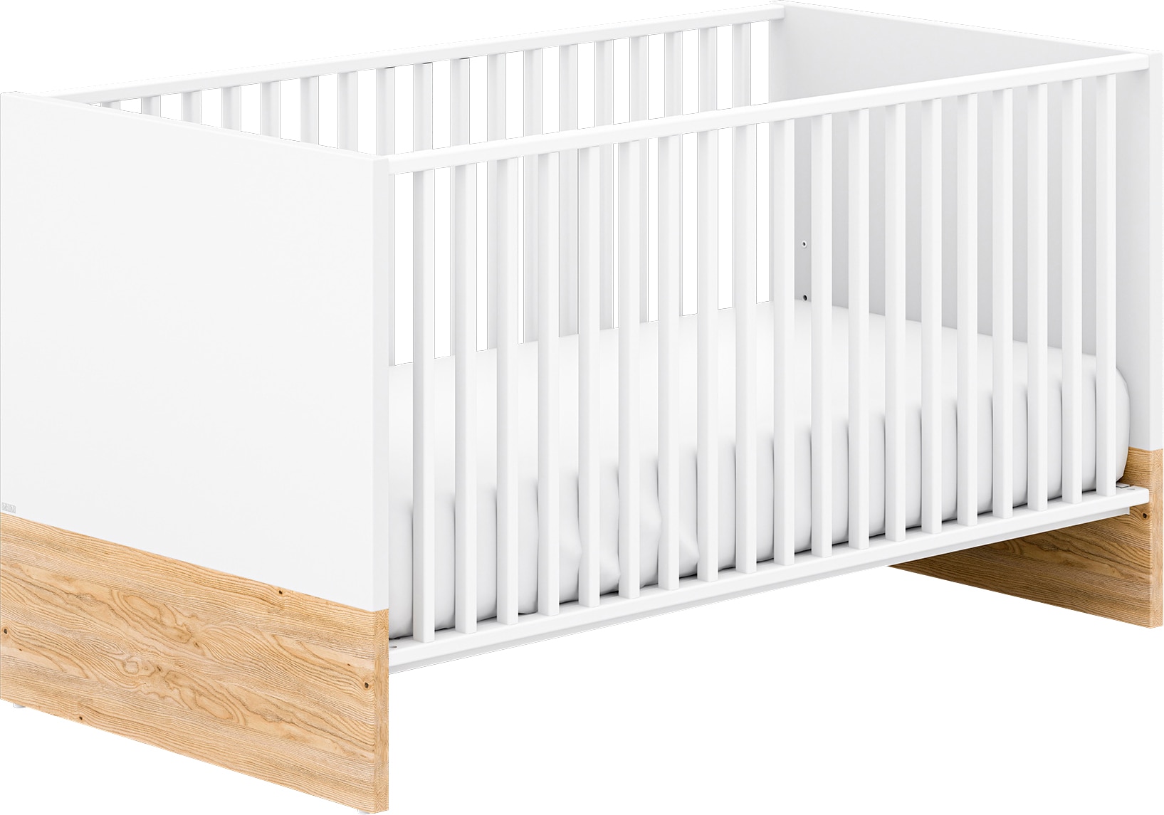 PAIDI Babybett "YOLANDA in Weiß mit Eiche-Dekor, umbaubares Kinderbett" ink günstig online kaufen