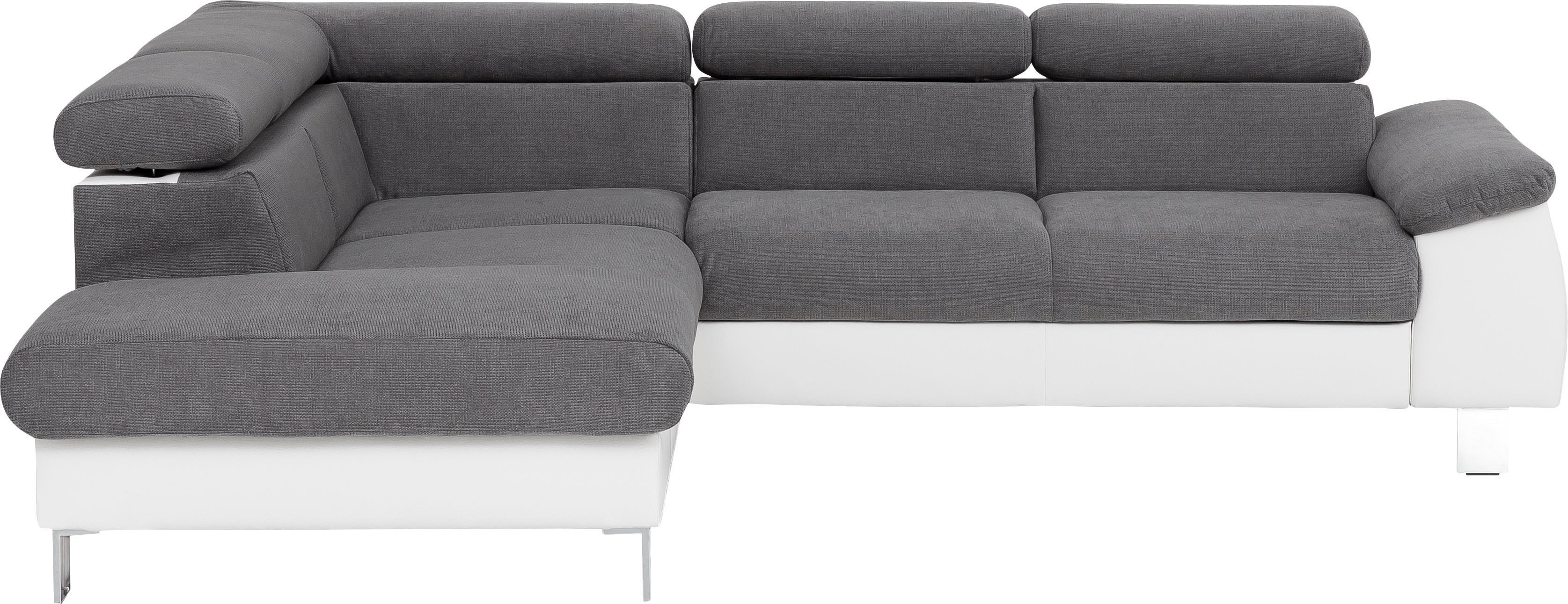 COTTA Ecksofa "Komaris L-Form, B: 249 cm" mit Kopfteilverstellung, optional Schlaffunktion, Bettkasten & Licht