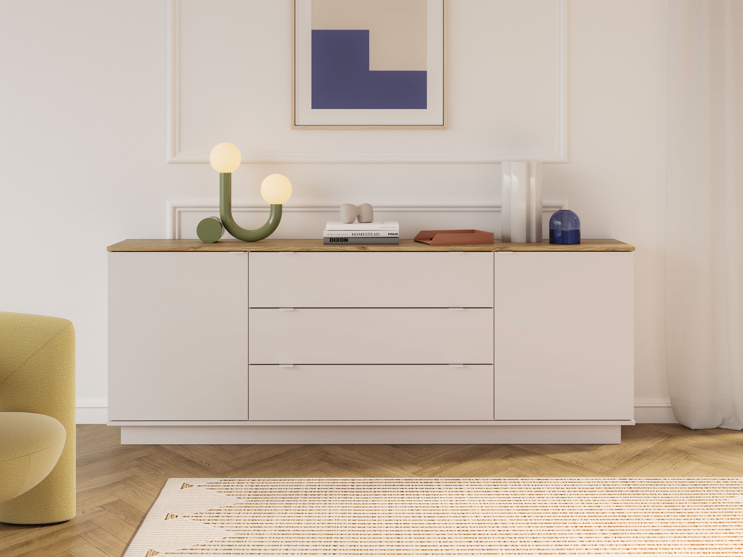 FORTE Sideboard B/H/T 224,5/85,7/41,3 cm günstig online kaufen