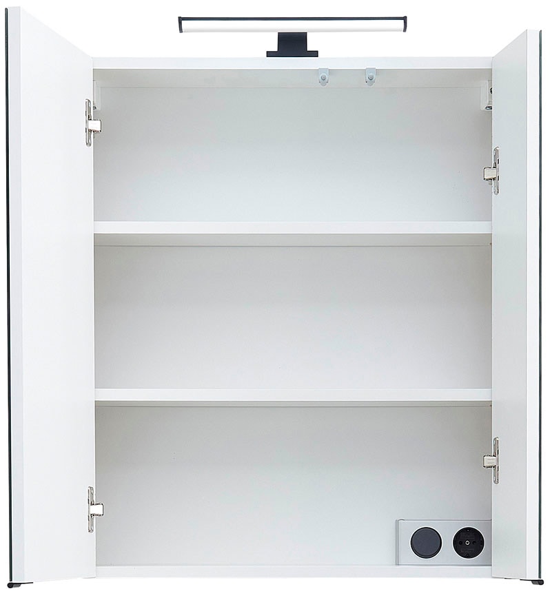 Saphir Badmöbel-Set »Quickset 395 5-teilig, Waschbeckenunterschrank mit LED-Spiegelschrank«, (5 St.), Unterschrank, Hängeschrank, Midischrank, inkl. Türdämpfer, 7 Türen