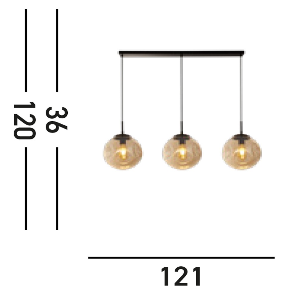 Searchlight Hängeleuchte »Hängeleuchte Punch, 3-flammig« E27 1 Stk. Mundgeblasenes Glas