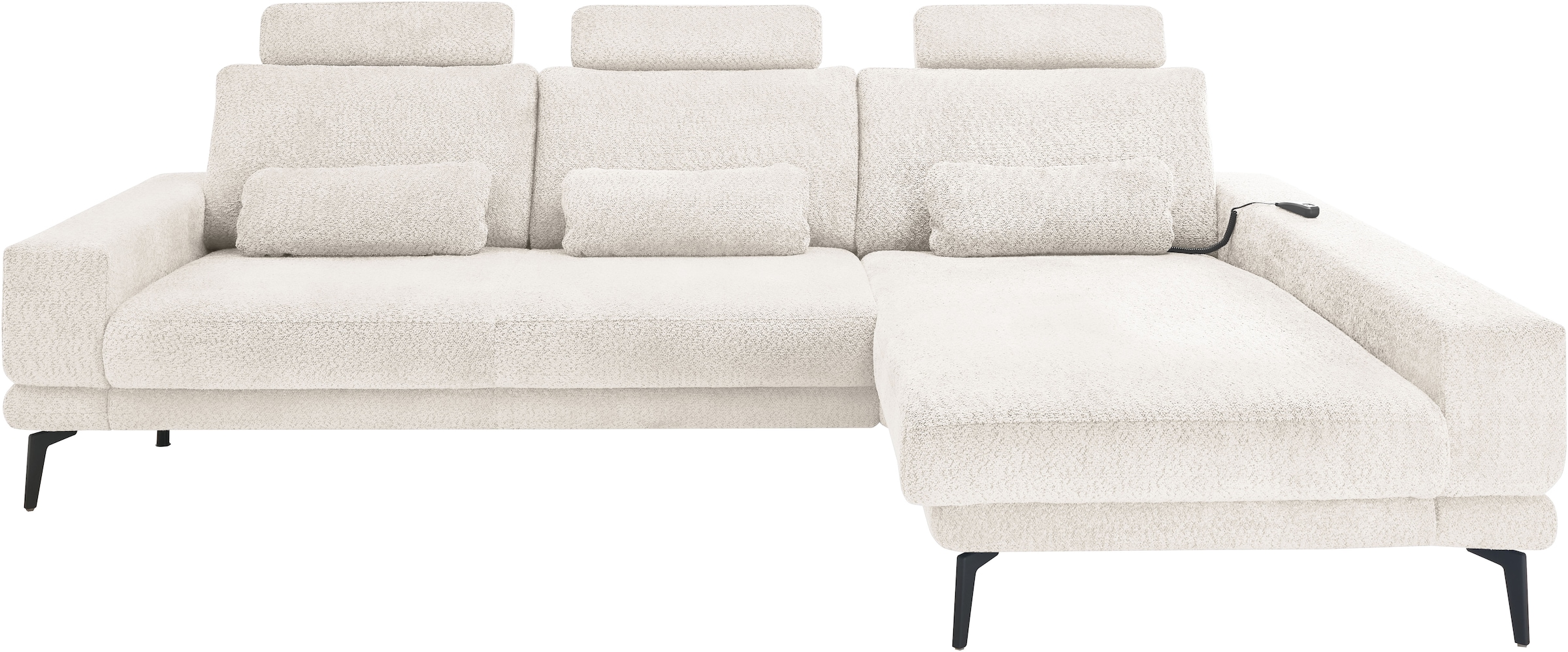 set one by Musterring Ecksofa "SO 3600, inkl motor. Sitztiefenverstellung, Kopfstützen, Nierenkissen" Sitzhöhe 42 cm, Federkern, Breite 293 x Tiefe 180 cm, Kama natur