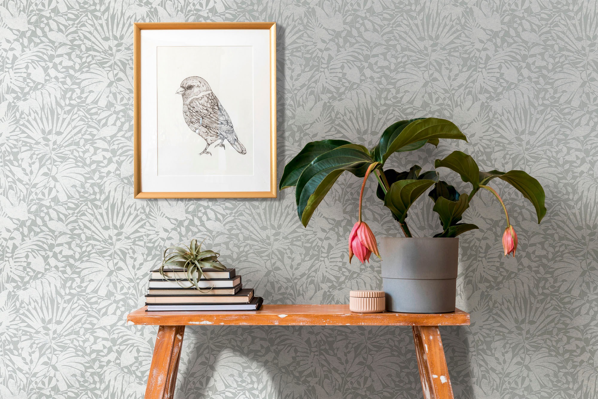 A.S. Création 1100000002199 "THE BOS Floral Blätter" abstrakt glänzend organisch strukturiert Florale Tapete Tapete Floral Tapeten Wohnzimmer Schlafzimmer Küche