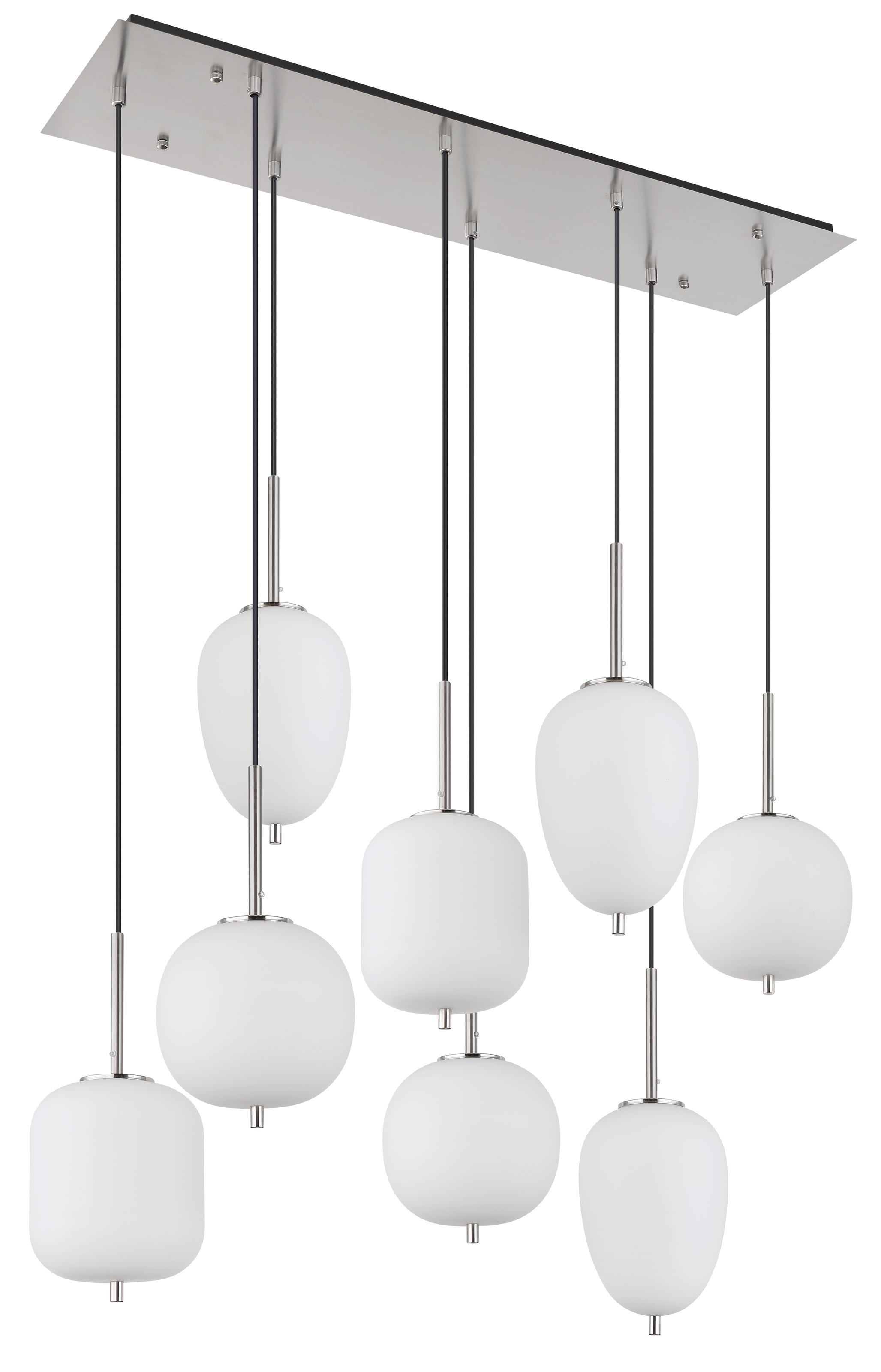 GLOBO LIGHTING Hängeleuchte »BLACKY I«, Leuchtmittel E14 | ohne Leuchtmittel, Hängelampe/Pendelleuchte/Glas opal/unterschiedliche Gläser