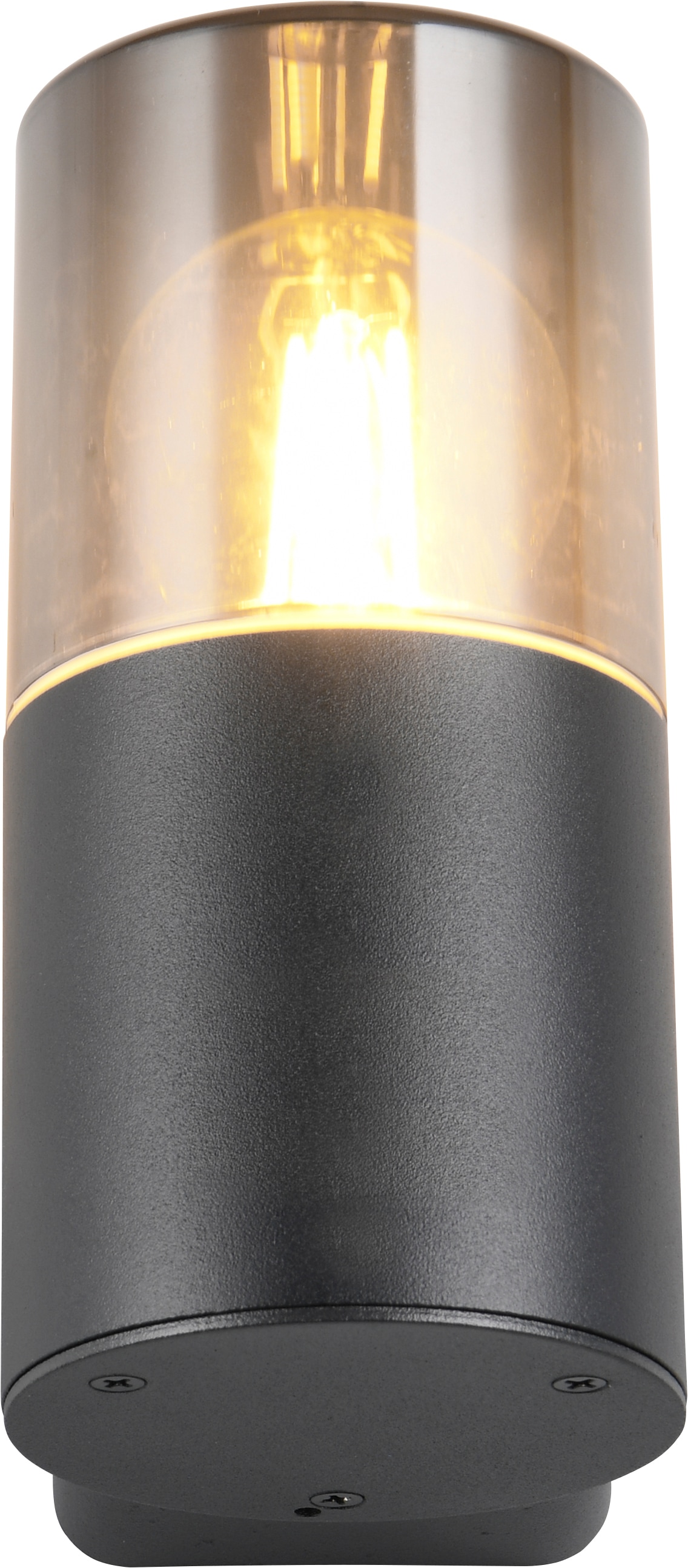 TRIO Leuchten Außen-Wandleuchte »HOOSIC, Outdoor Wandlampe exkl 1x E27 max 28W, Hauswand-Leuchte« E27 1 Stk. warmweiß - kaltweiß Garten Wandleuchte IP44, Kunststoff Schirm rauchfarbig