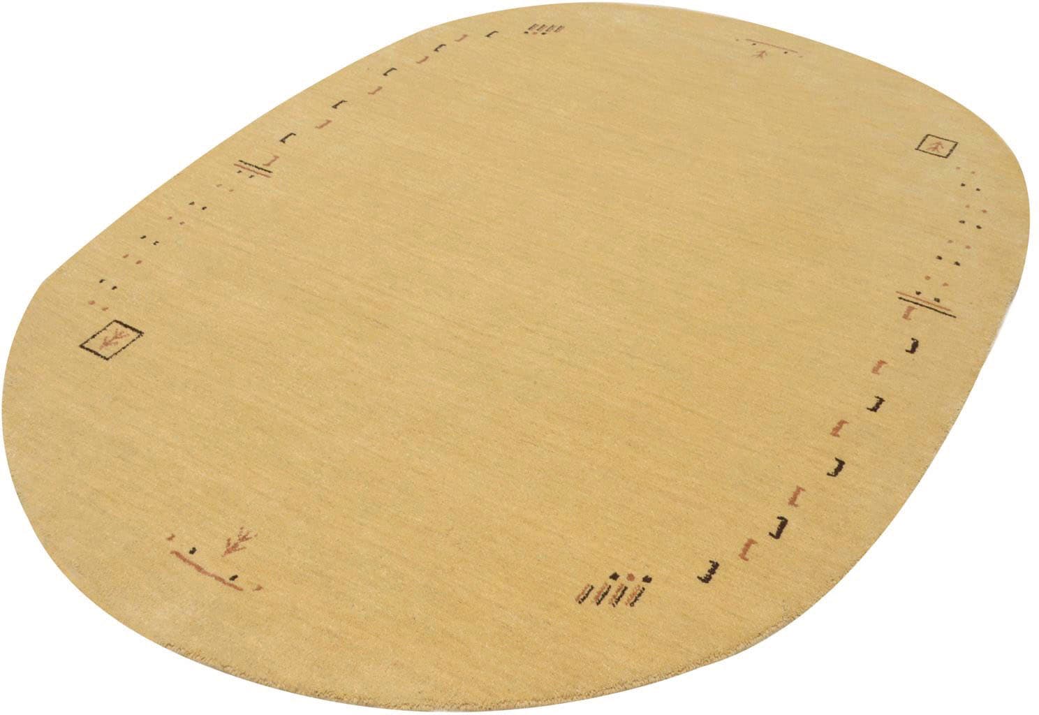 morgenland Wollteppich »GABBEH FEIN FENTH«, oval, 18 mm Höhe, reine Schurwolle bunte Bordüre, Wohnzimmer