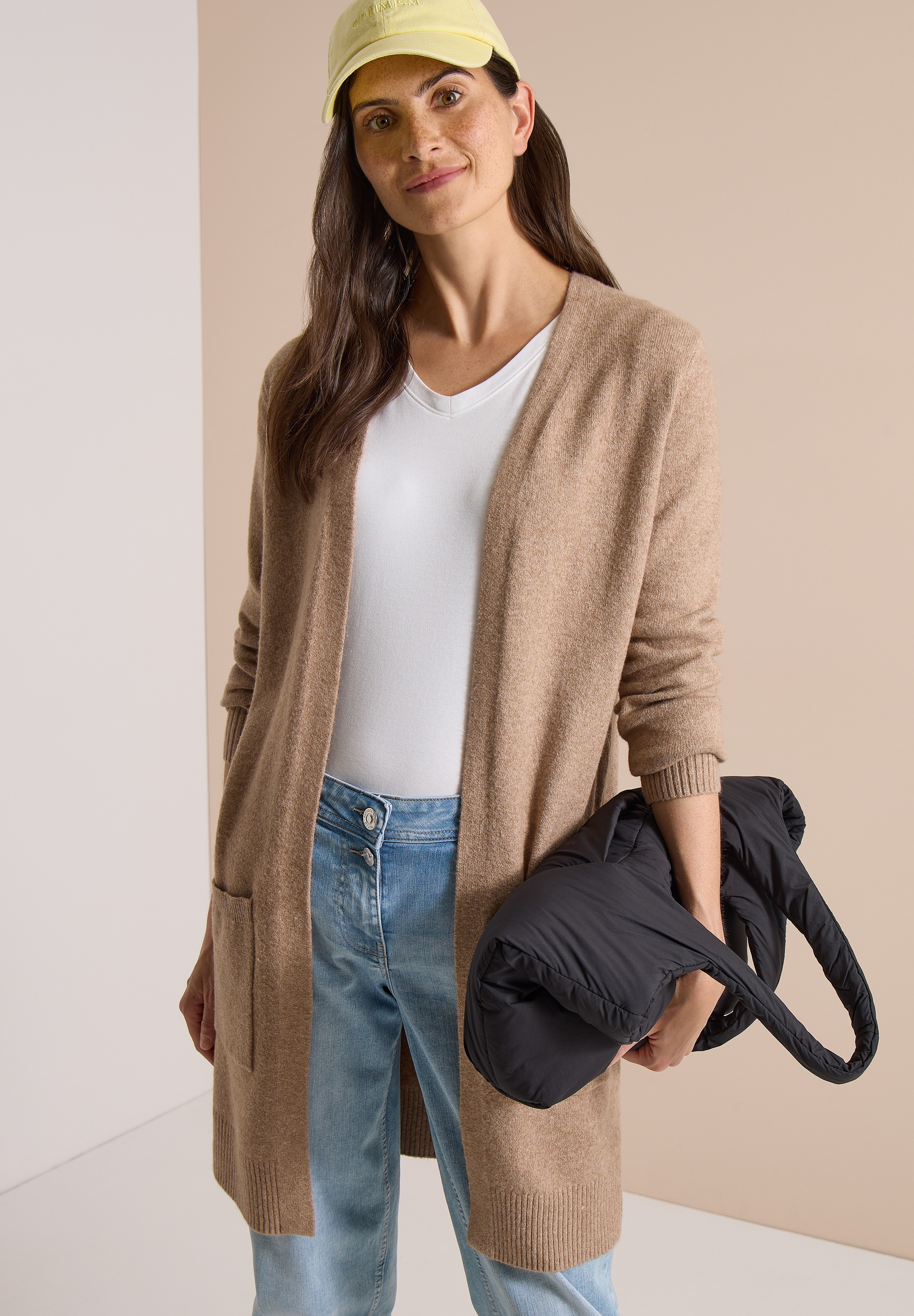 Cecil Longstrickjacke Langer Cardigan in offener Passform