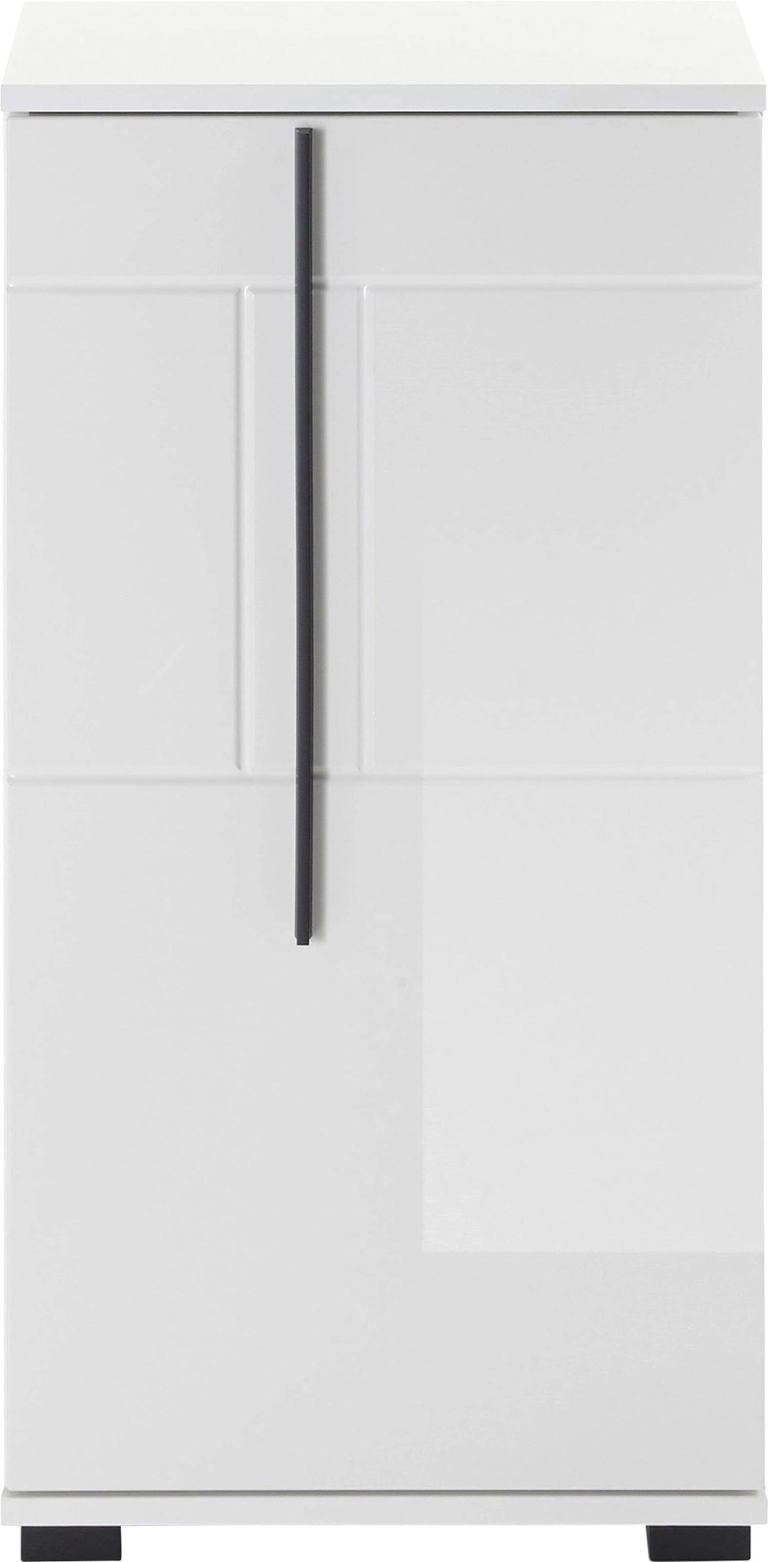 INOSIGN Unterschrank »Cantara, Badschrank in Hochglanz Weiß, Schrank im modernen Design«, mit schwarzen Griffen, ausreichend Stauraum