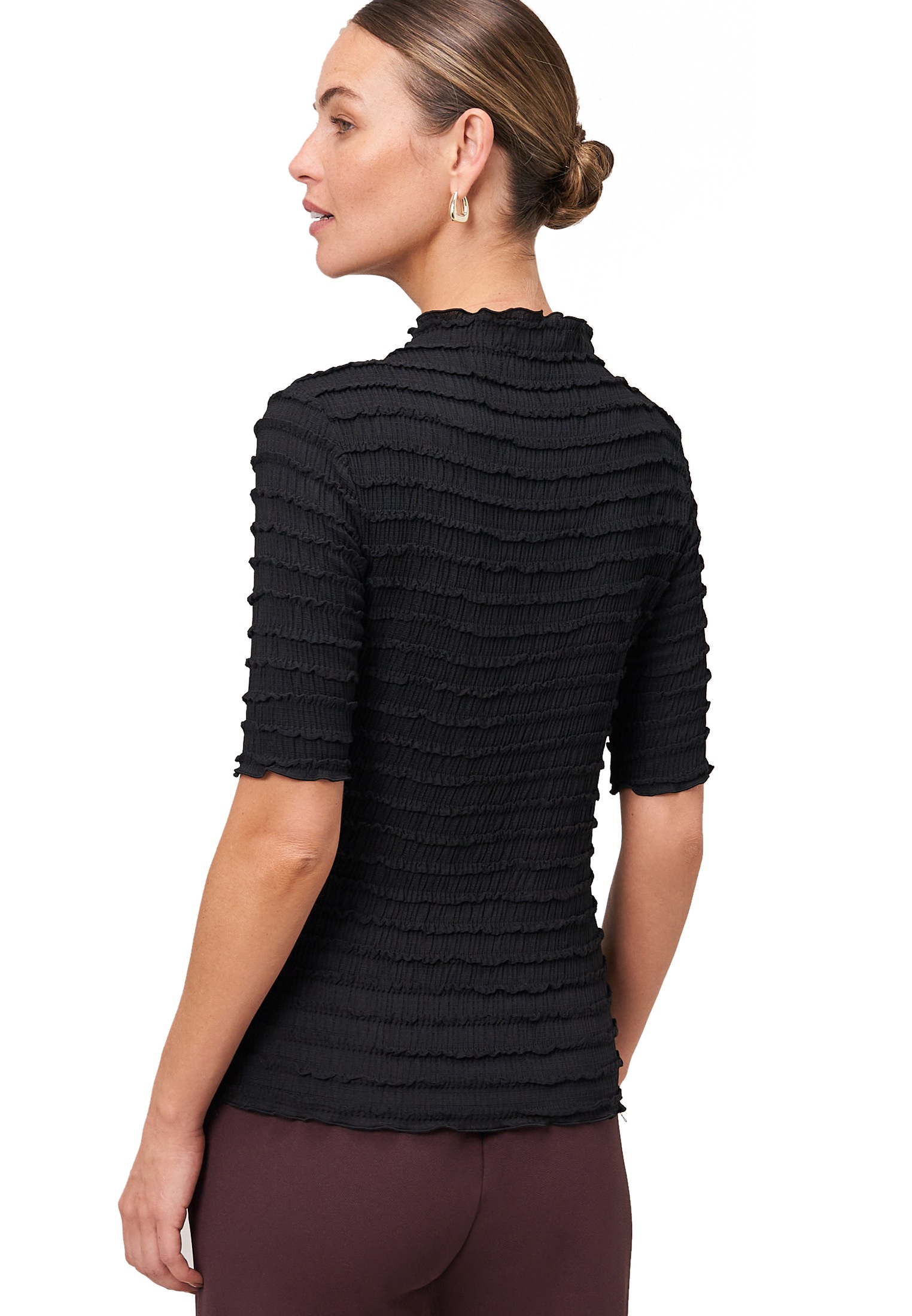 Zero 3/4-Arm-Shirt »zero Damen Shirt mit Rüschen«, (1 tlg.), Rüschen