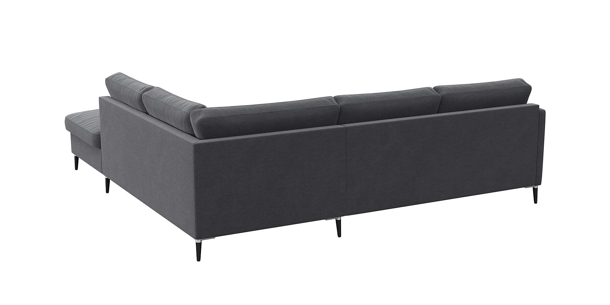 FLEXLUX Ecksofa »Fiore, L-Form«, schmale Armlehnen, Füße Alu/schwarz, B/T 234/225cm, Kaltschaum im Sitz