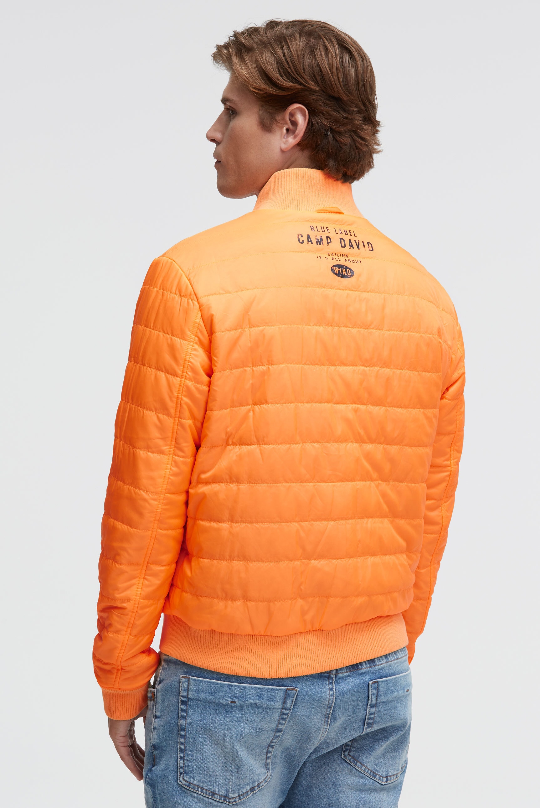 CAMP DAVID Wendejacke ohne Kapuze mit Rippbündchen im Ärmel