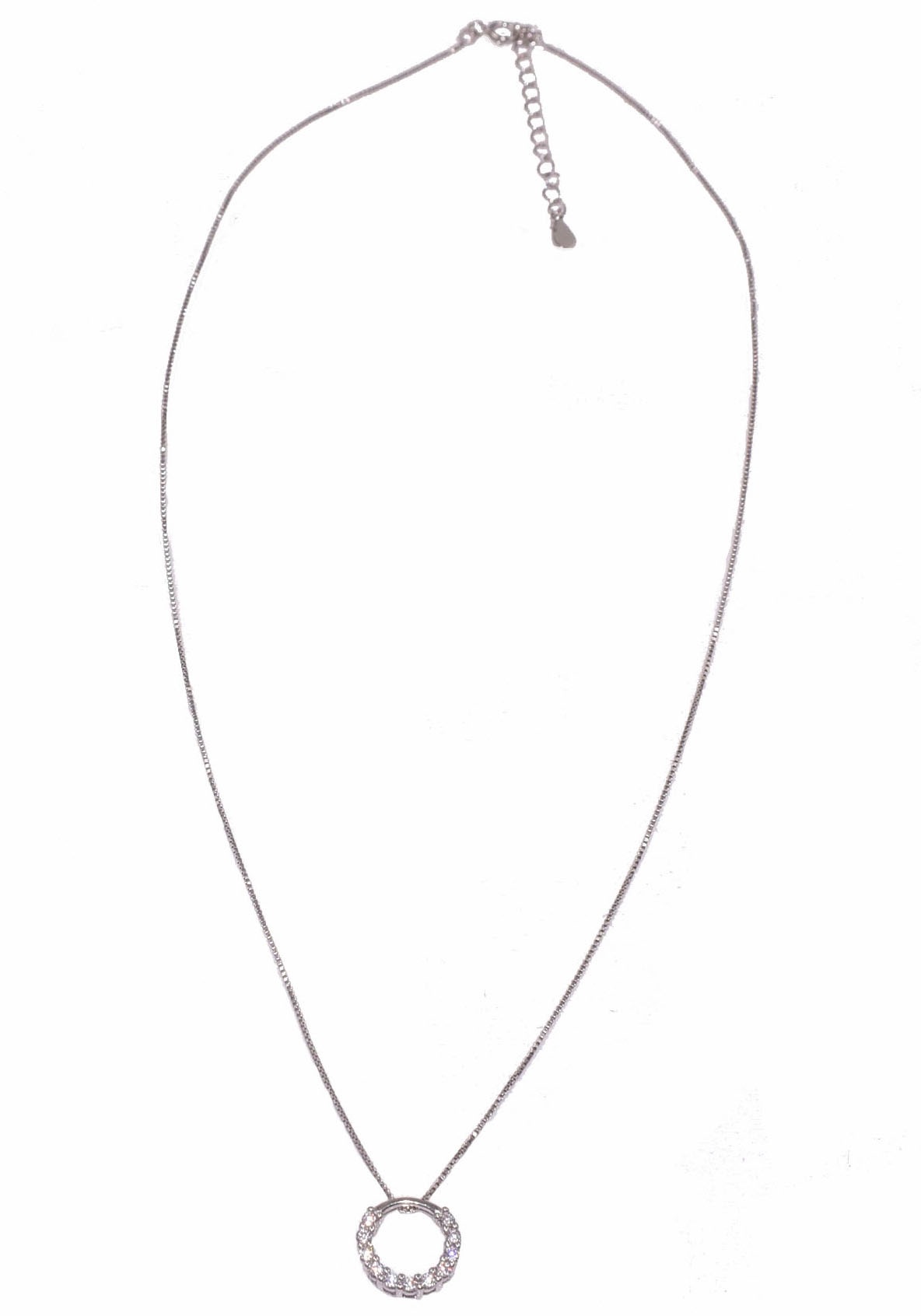 Firetti Kette mit Anhänger »Schmuck Geschenk Silber 925 Halsschmuck Halskette Venezianer Kreis«, Made in Germany - mit Kristallstein (synth.)