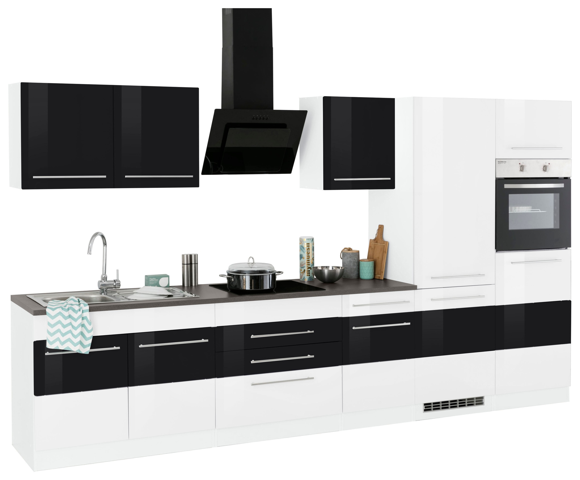 Thumbnail - KOCHSTATION Küchenzeile "KS-Trient" Breite 350 cm, wahlweise mit E-Geräten, mit Arbeitsplatte