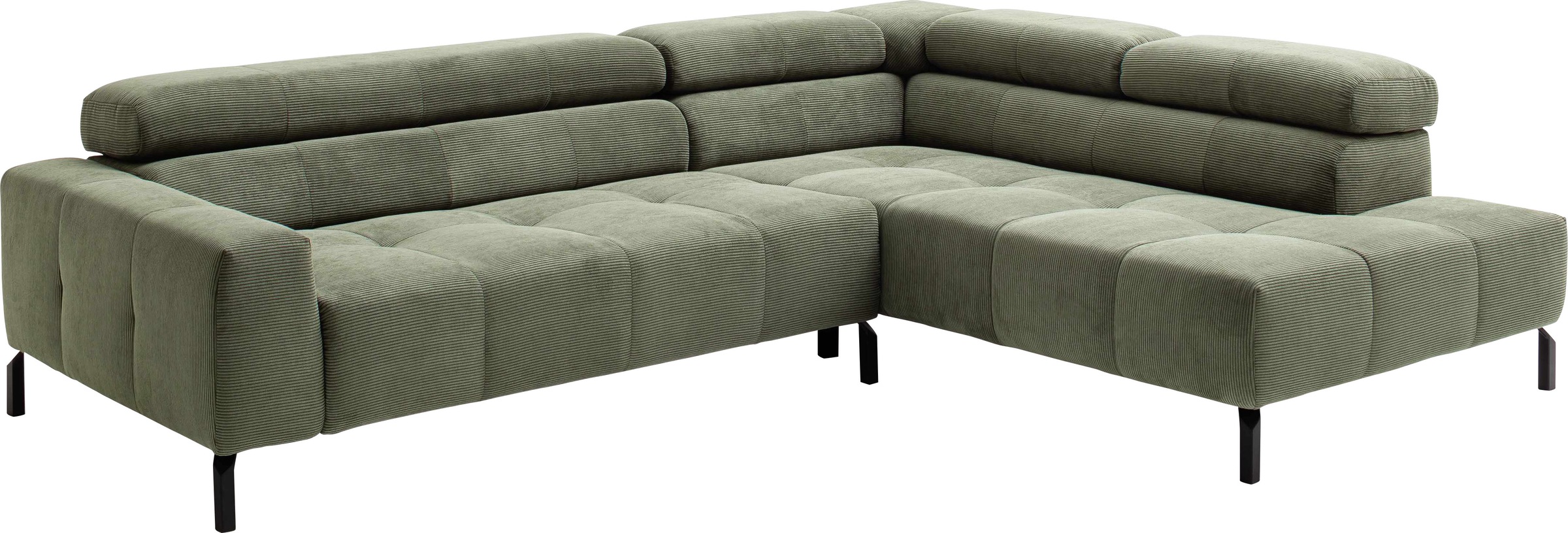 Places of Style Ecksofa »Cleveland, L-Form, incl. Kopfteilverstellung, Breite 276 cm«, wahlweise elektrischer Sitzvorzug