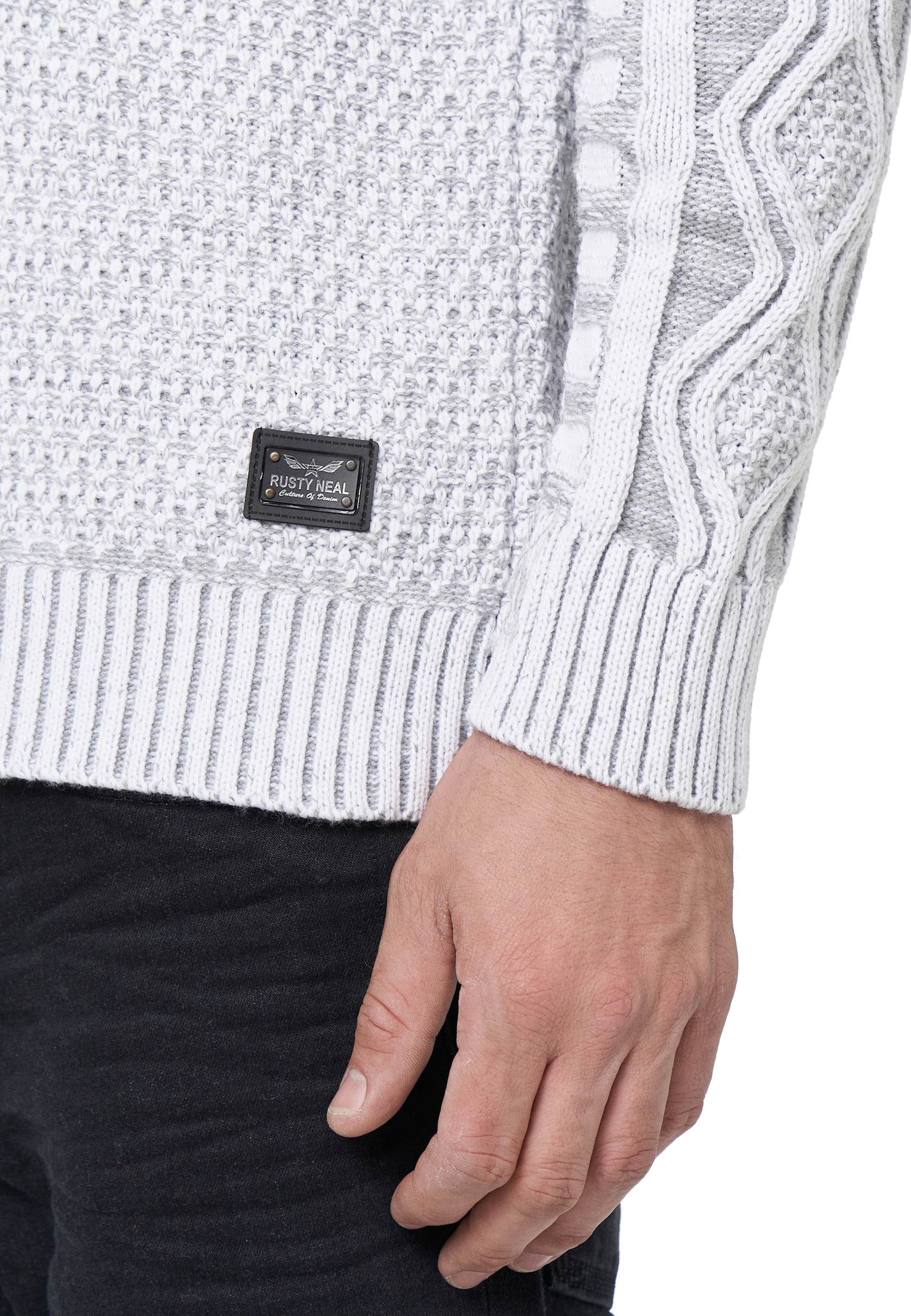Rusty Neal Strickpullover, mit extravagantem Schalkragen
