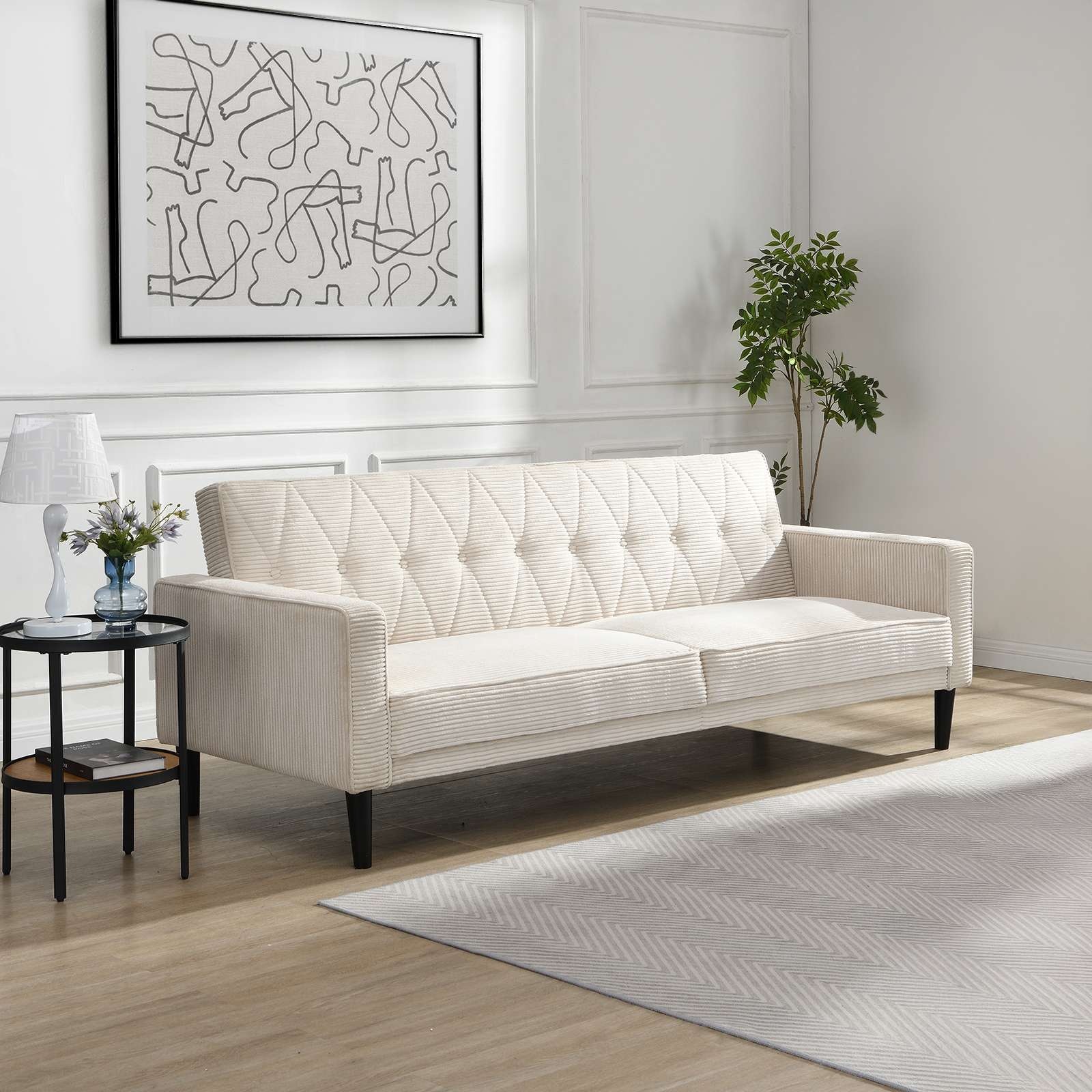 Dorel Home 3-Sitzer »Avon«, Schlafsofa 213cm, Bettfunktion (110/190cm), trendiger Cord o. Webstoff