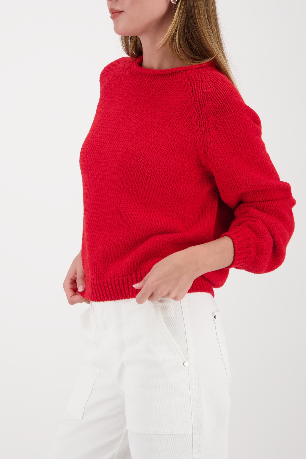 Monari Strickpullover "Pullover uni" Rundhalsausschnitt mit Rollkante, Regu günstig online kaufen