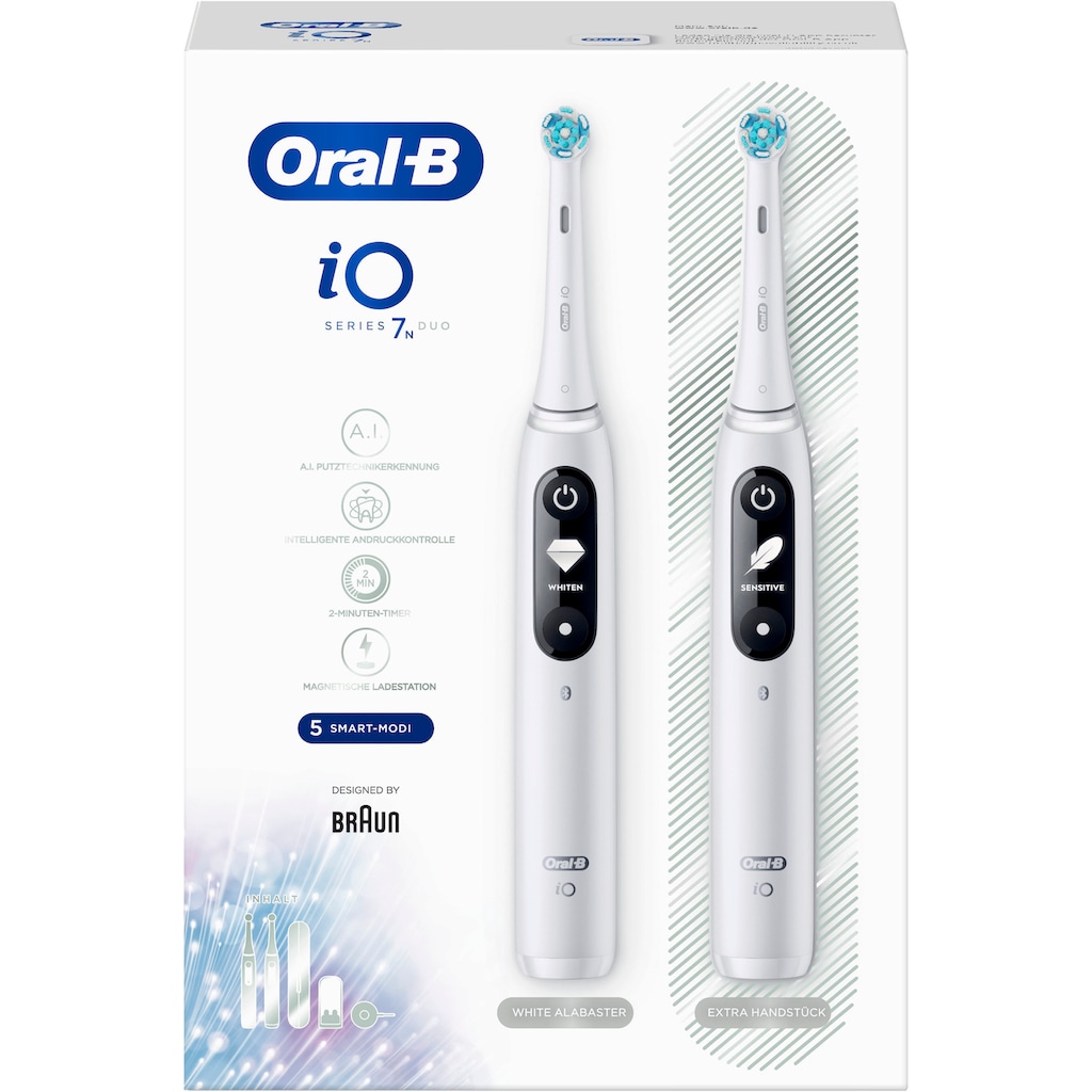 Oral-B Elektrische Zahnbürste »iO Series 7N mit 2. Handstück«, 2 St. Aufsteckbürsten, Magnet-Technologie