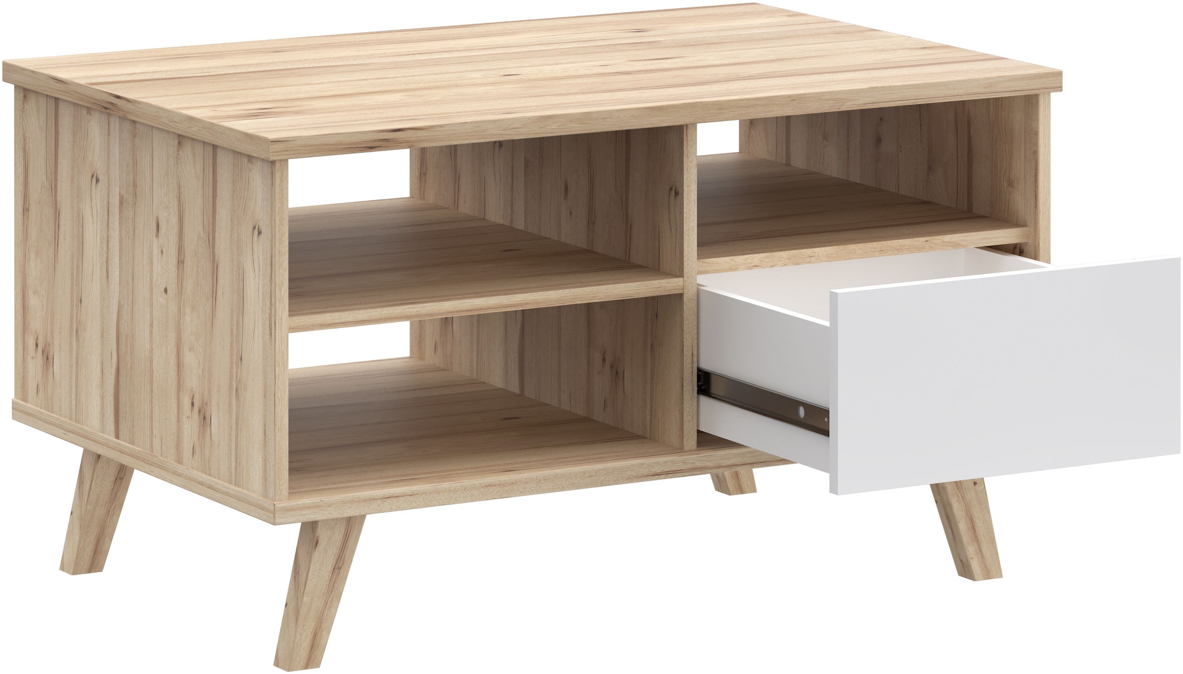 FORTE Couchtisch »Vankka Coffee Table«, (B/H/T 90/51,8/60 cm), 90 x 60 cm Schublade, offen Fächer, Stauraun